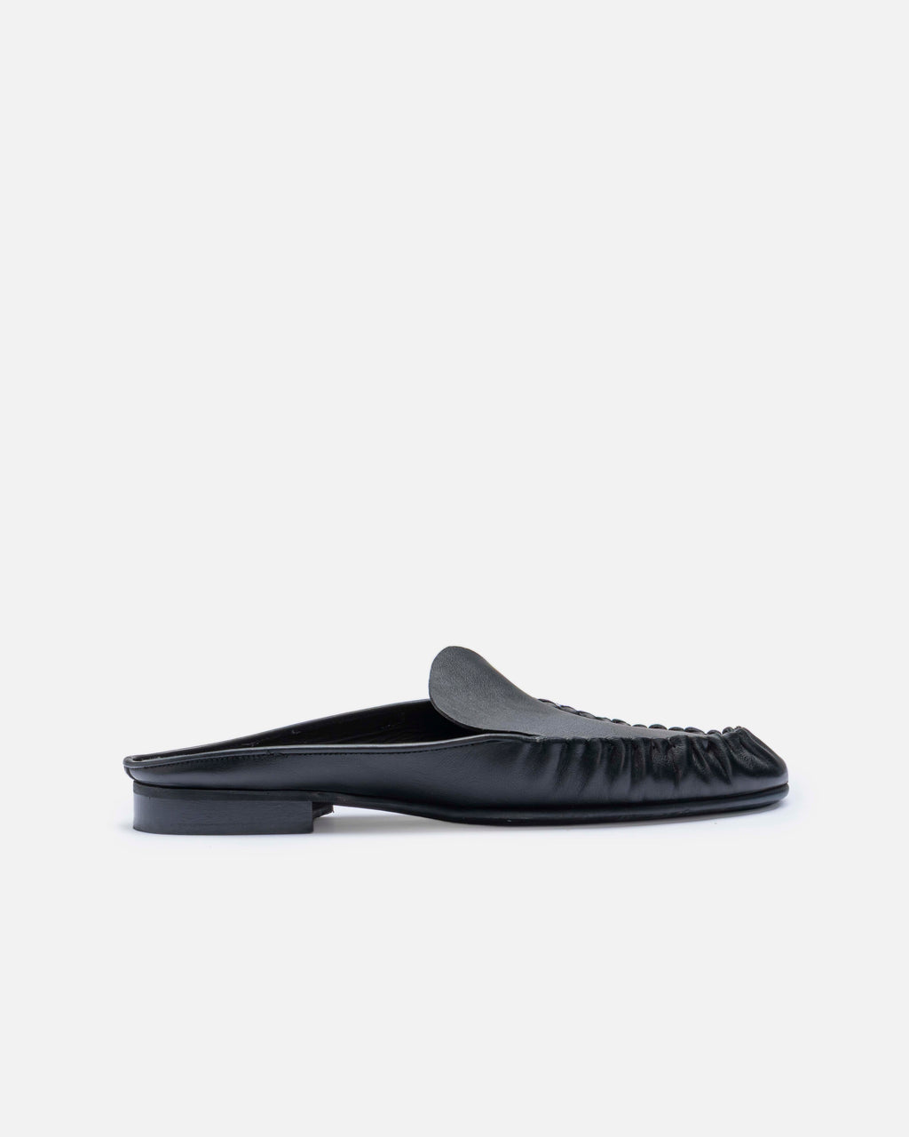Sabot in pelle arricciata Black