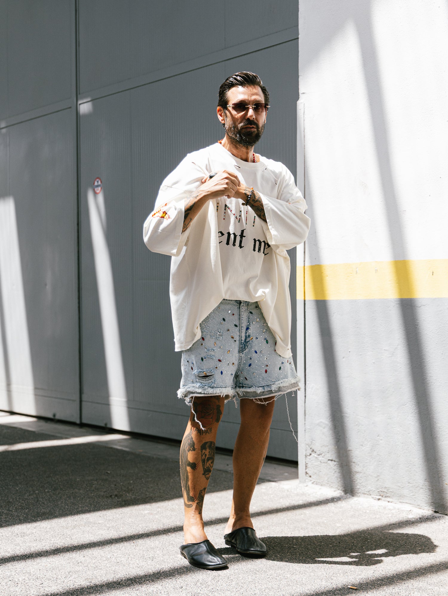 Bermuda denim/felpa