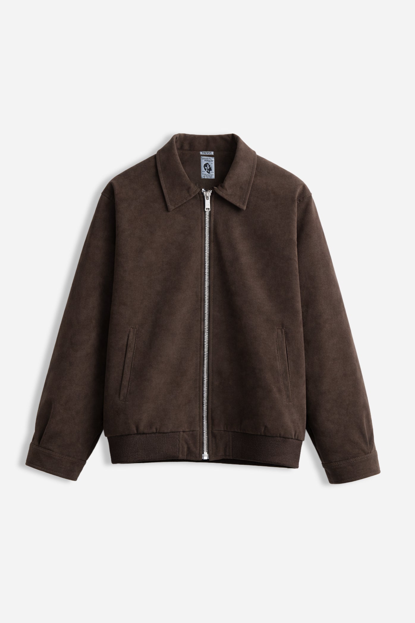 Suede Zipped Jacket Brown