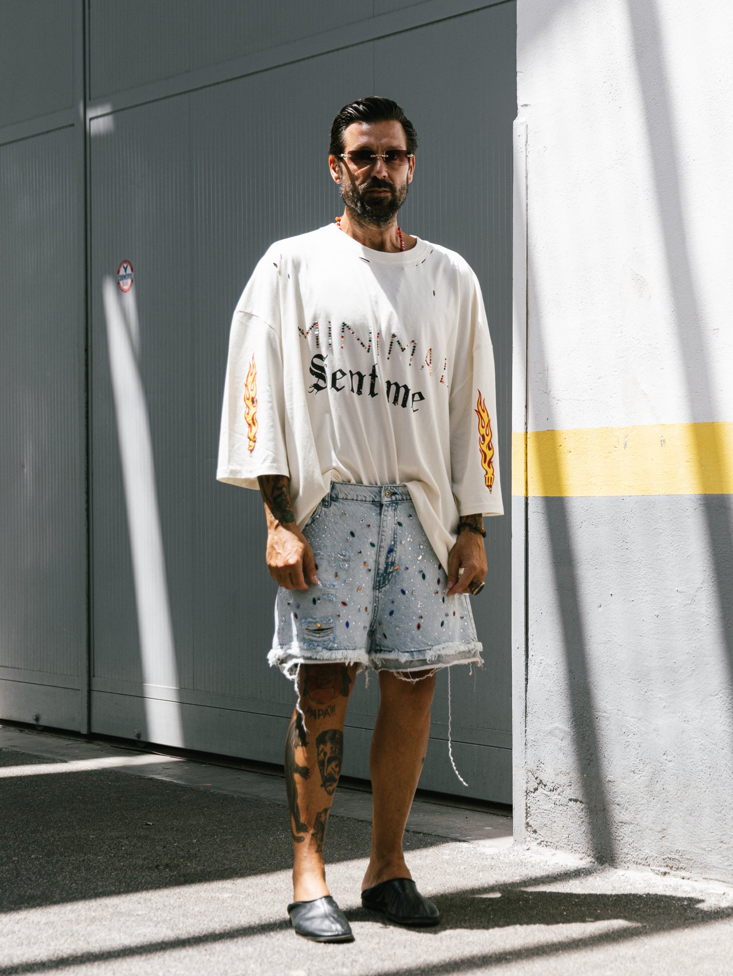 Bermuda denim/felpa