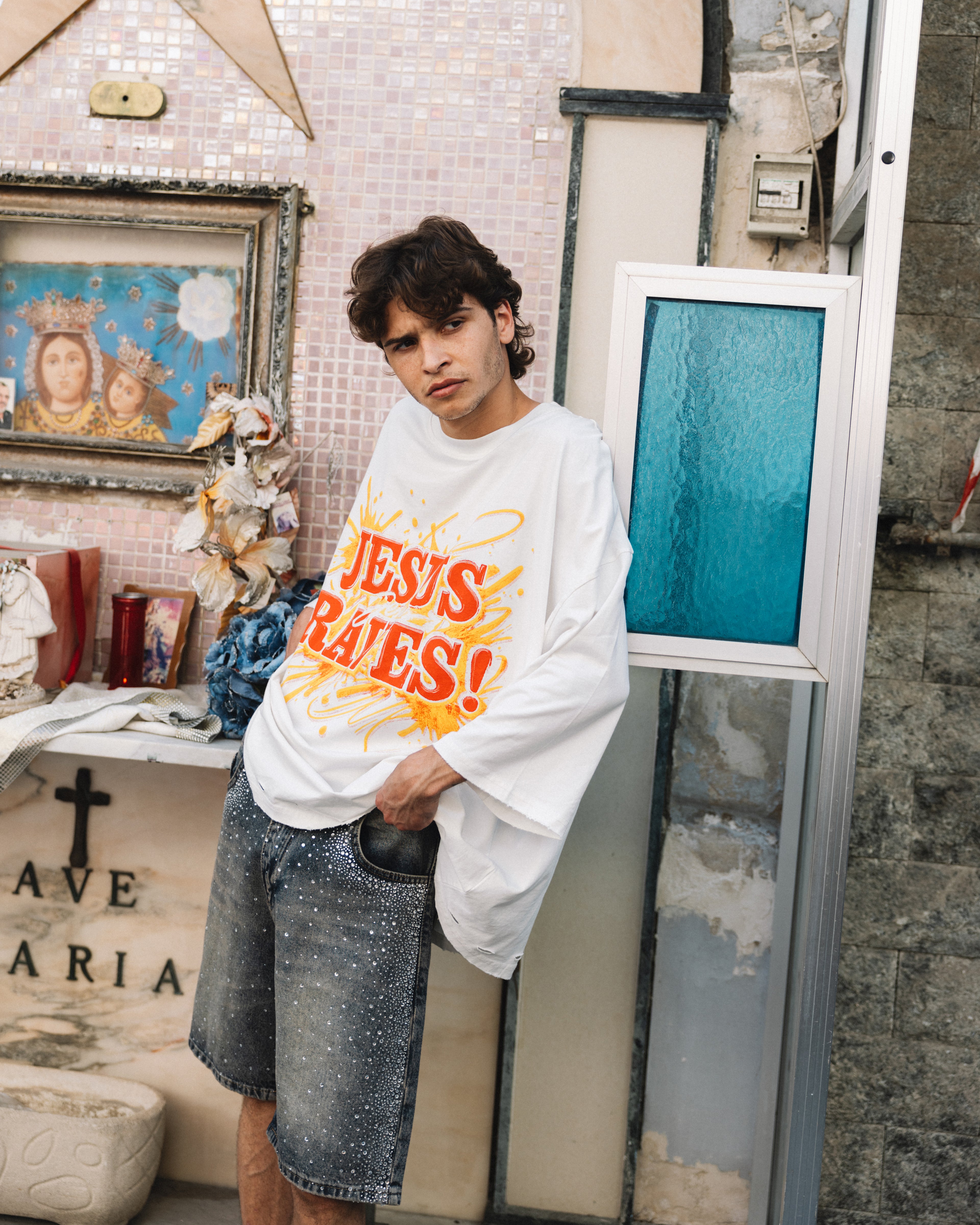 T-Shirt Oversize “Jesus Saves” White