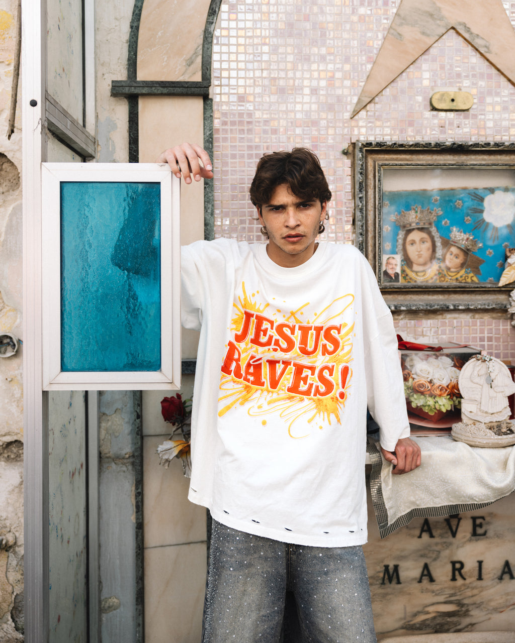 T-Shirt Oversize “Jesus Saves” White