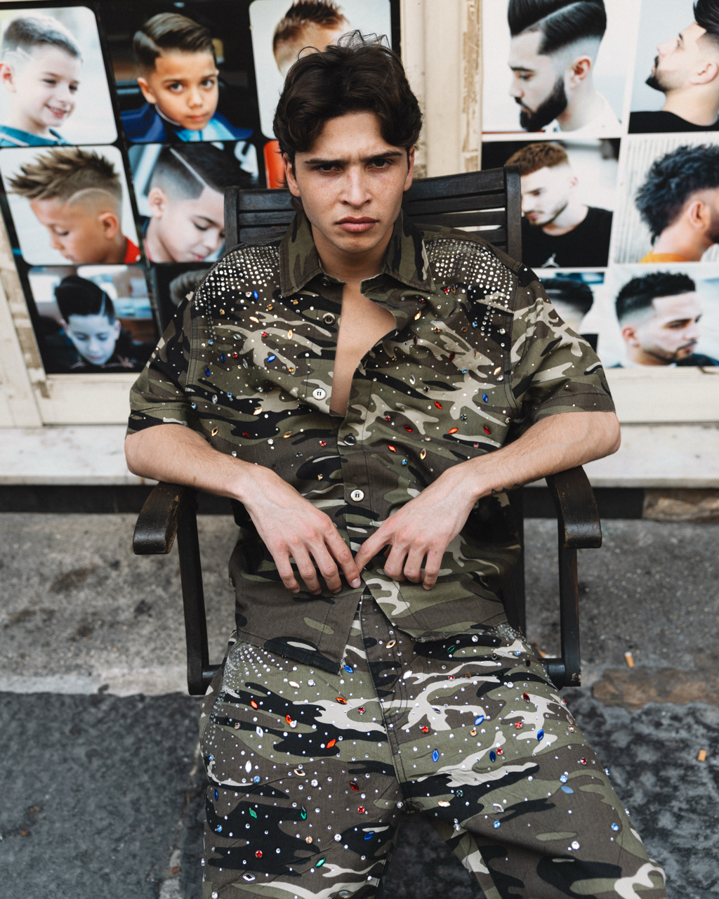 Camicia Oversize Camouflage Crystal