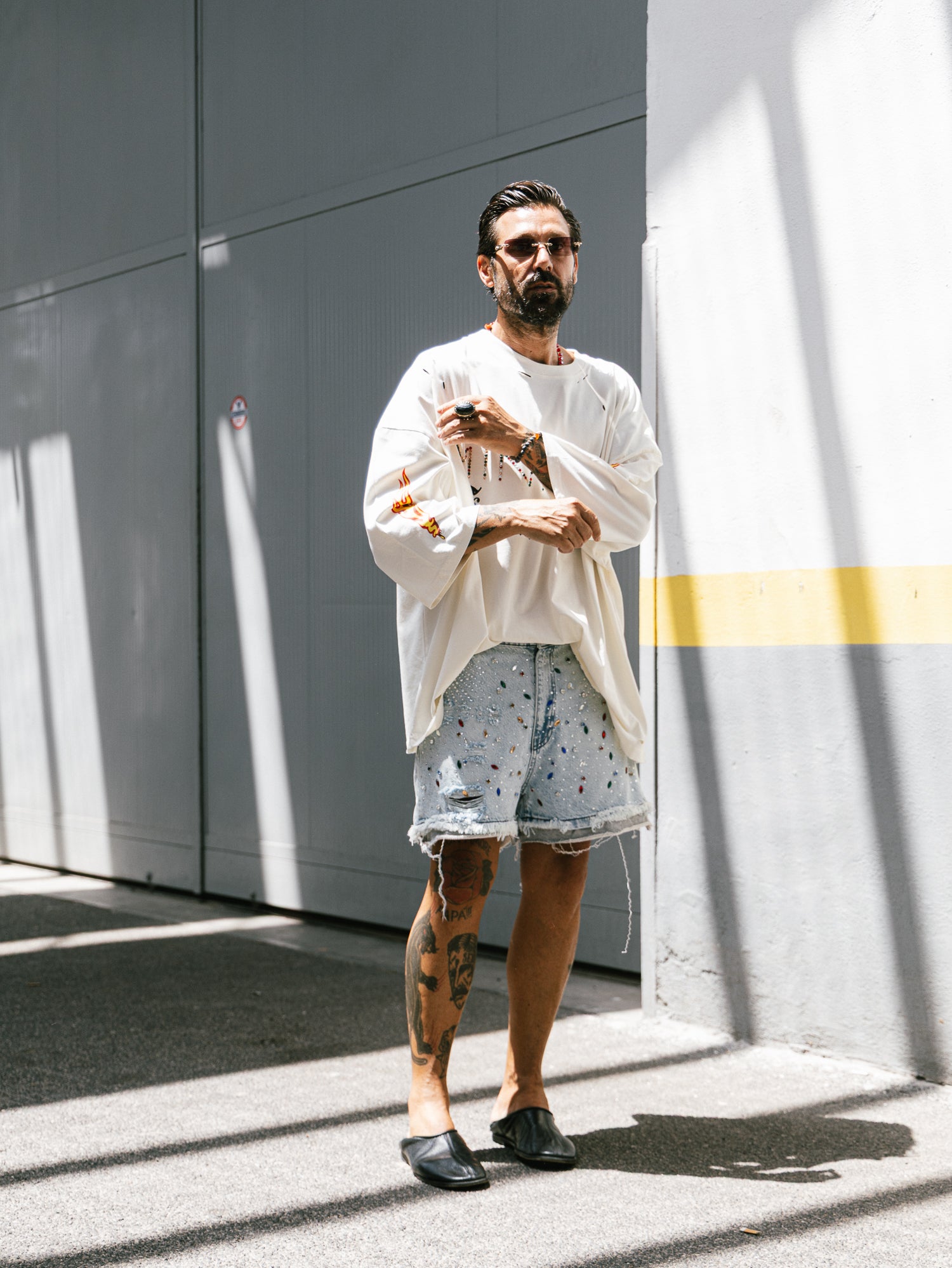 Bermuda denim/felpa