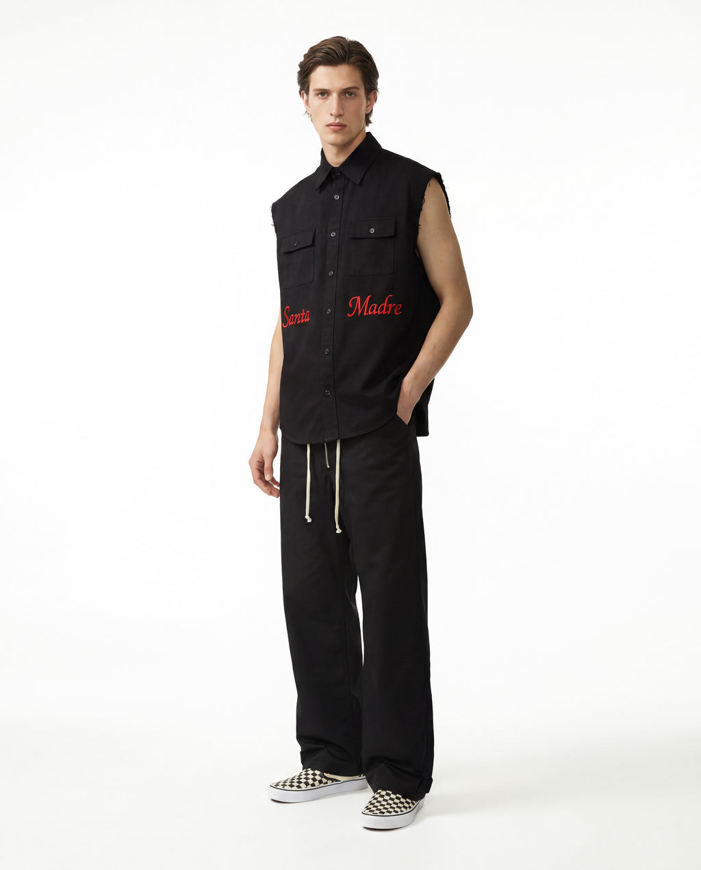 Camicia smanicata “Santa Madre” – Black
