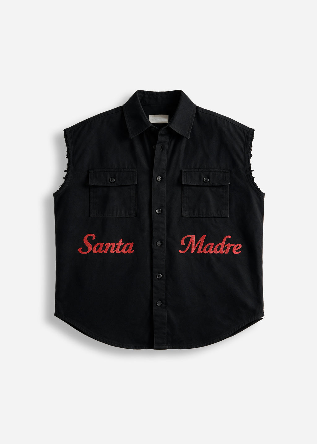 Camicia smanicata “Santa Madre” – Black