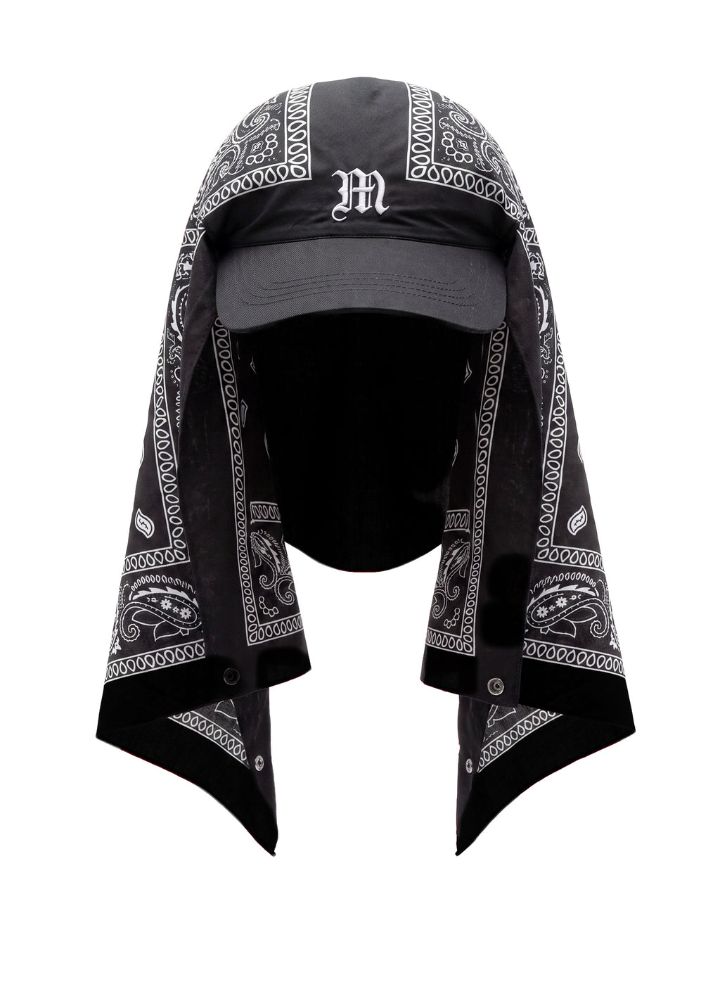 Berretto con bandana ricamata Black