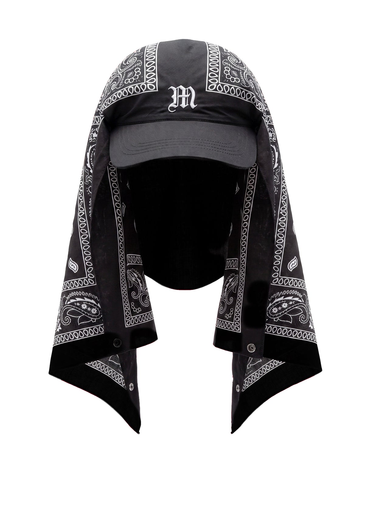 Berretto con bandana ricamata Black
