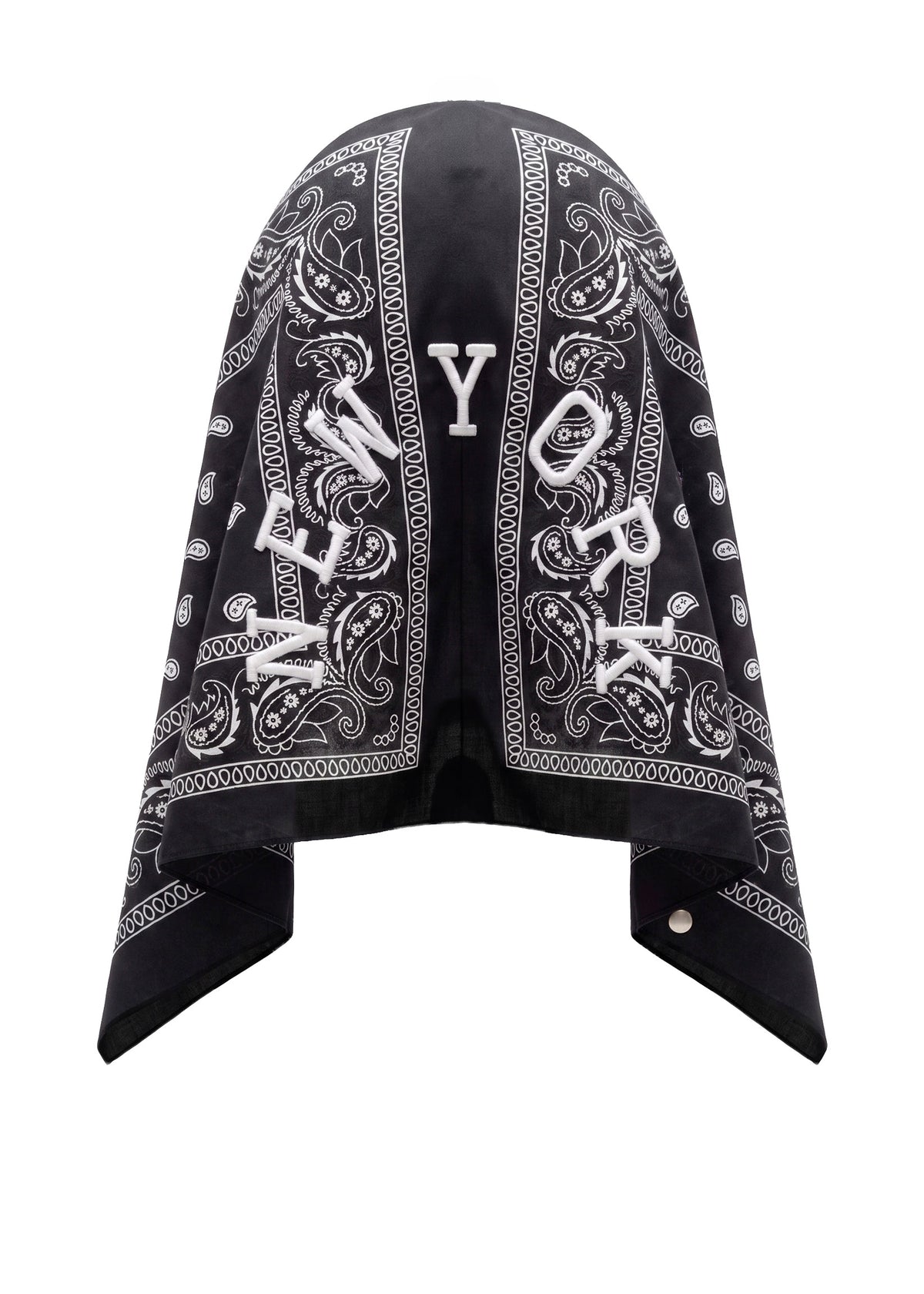 Berretto con bandana ricamata Black