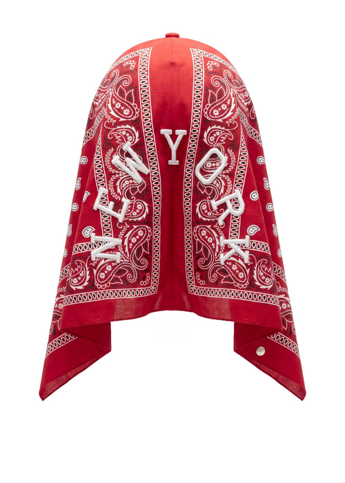 Berretto con bandana ricamata Red