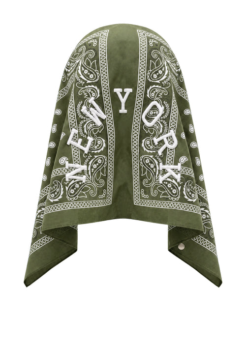 Berretto con bandana ricamata Green