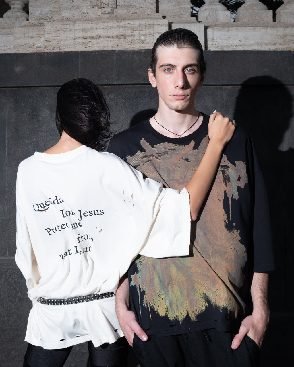 T-shirt stampa fronte/retro Jesus Cream