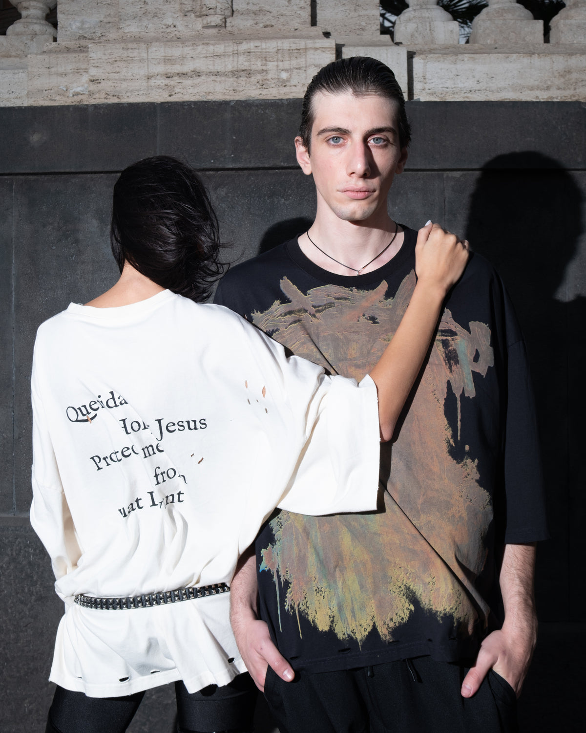 T-shirt stampa fronte/retro Jesus Cream