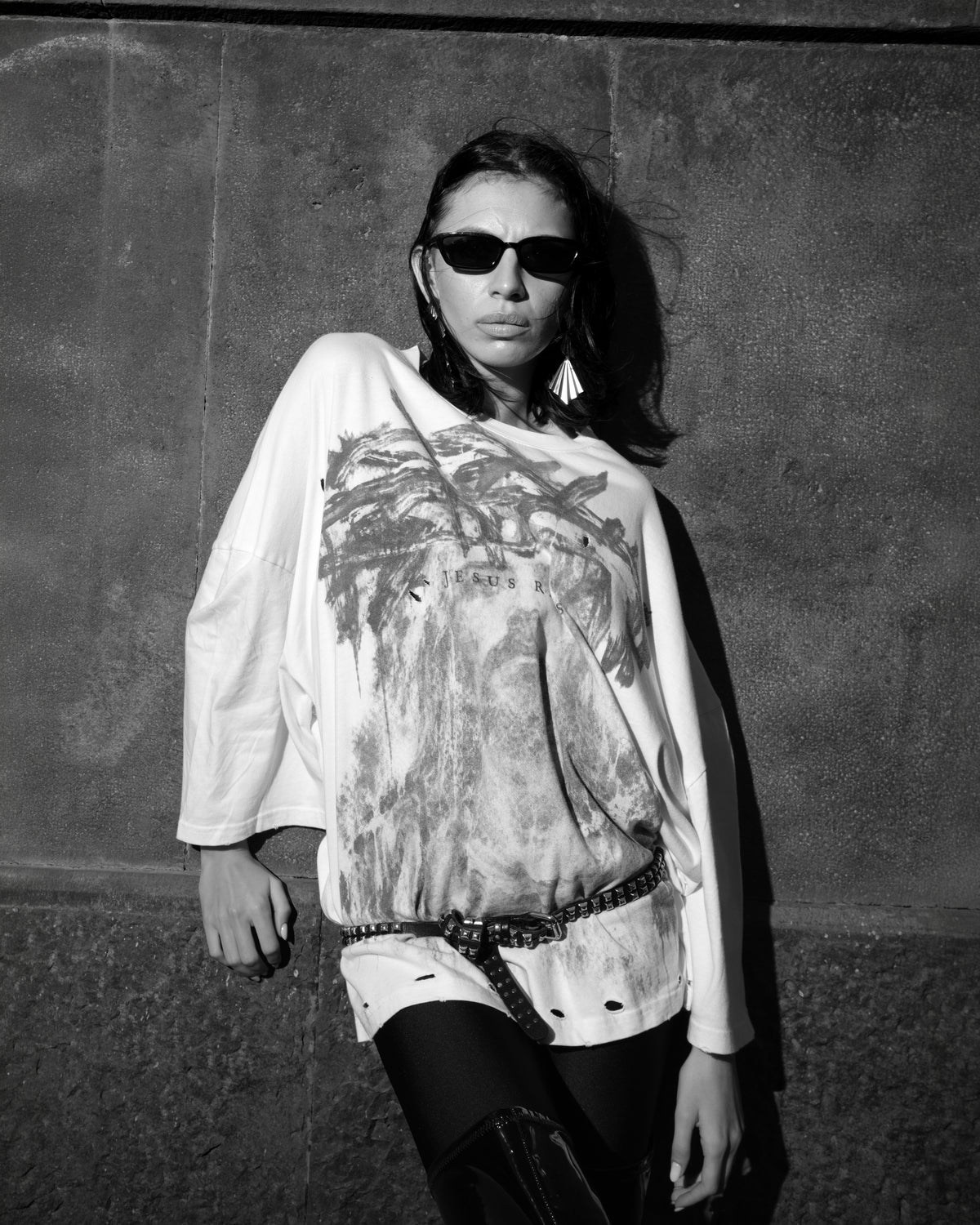 T-shirt stampa fronte/retro Jesus Cream