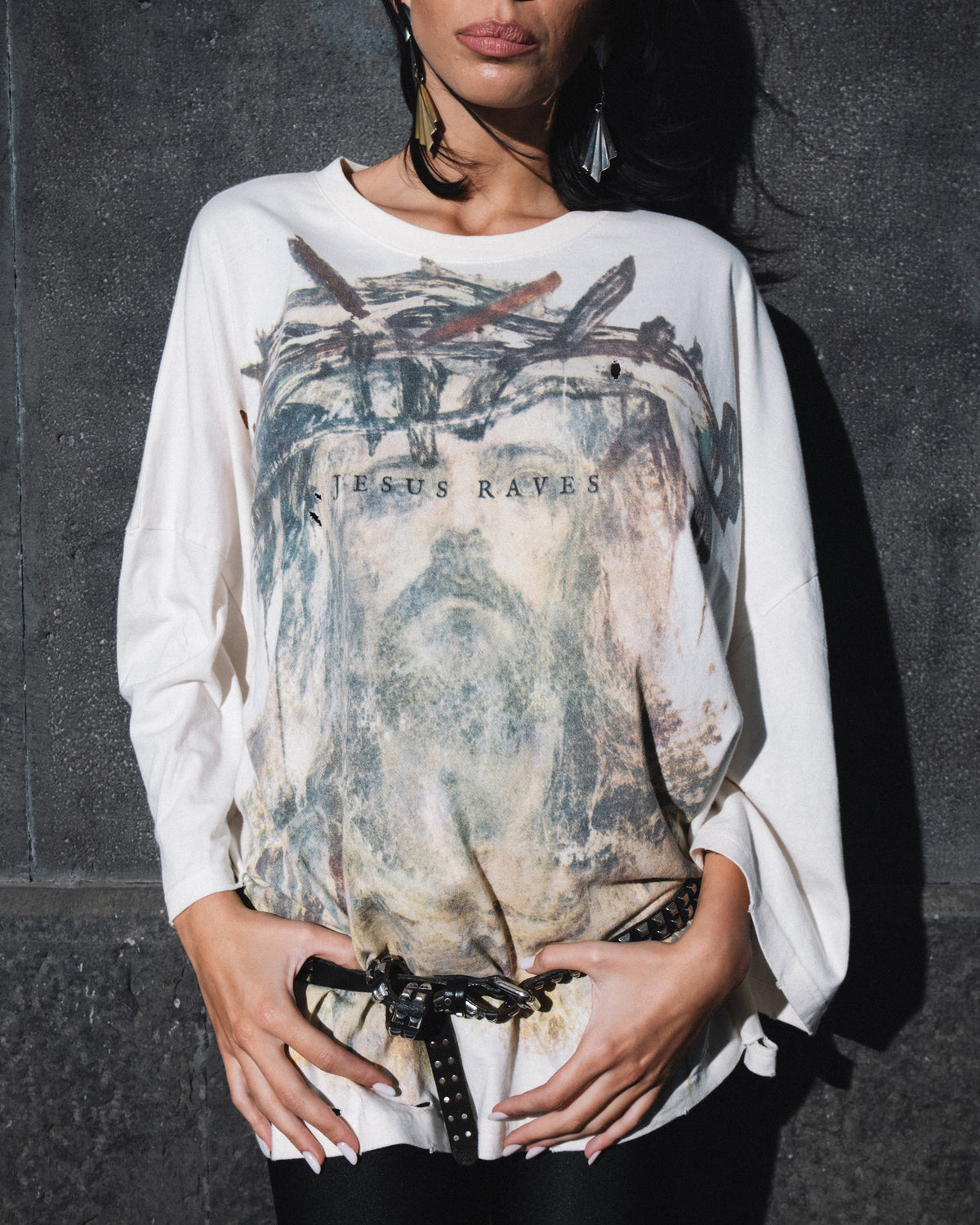 T-shirt stampa fronte/retro Jesus Cream