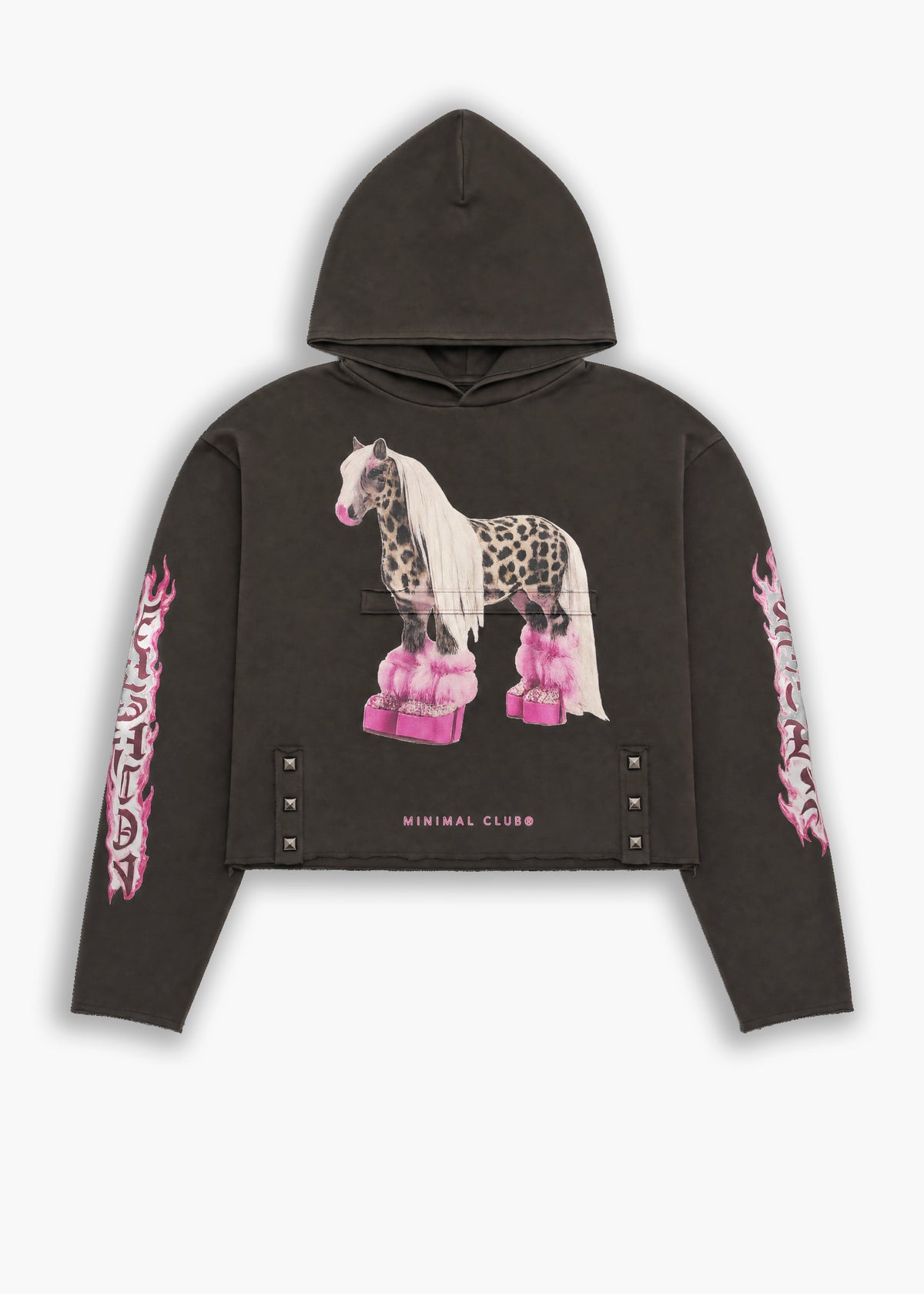 Felpa crop stampata Pony fashion