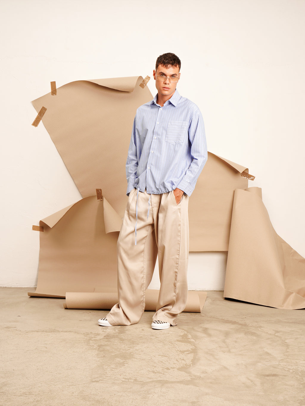 Pantalone c/inserto boxer Beige