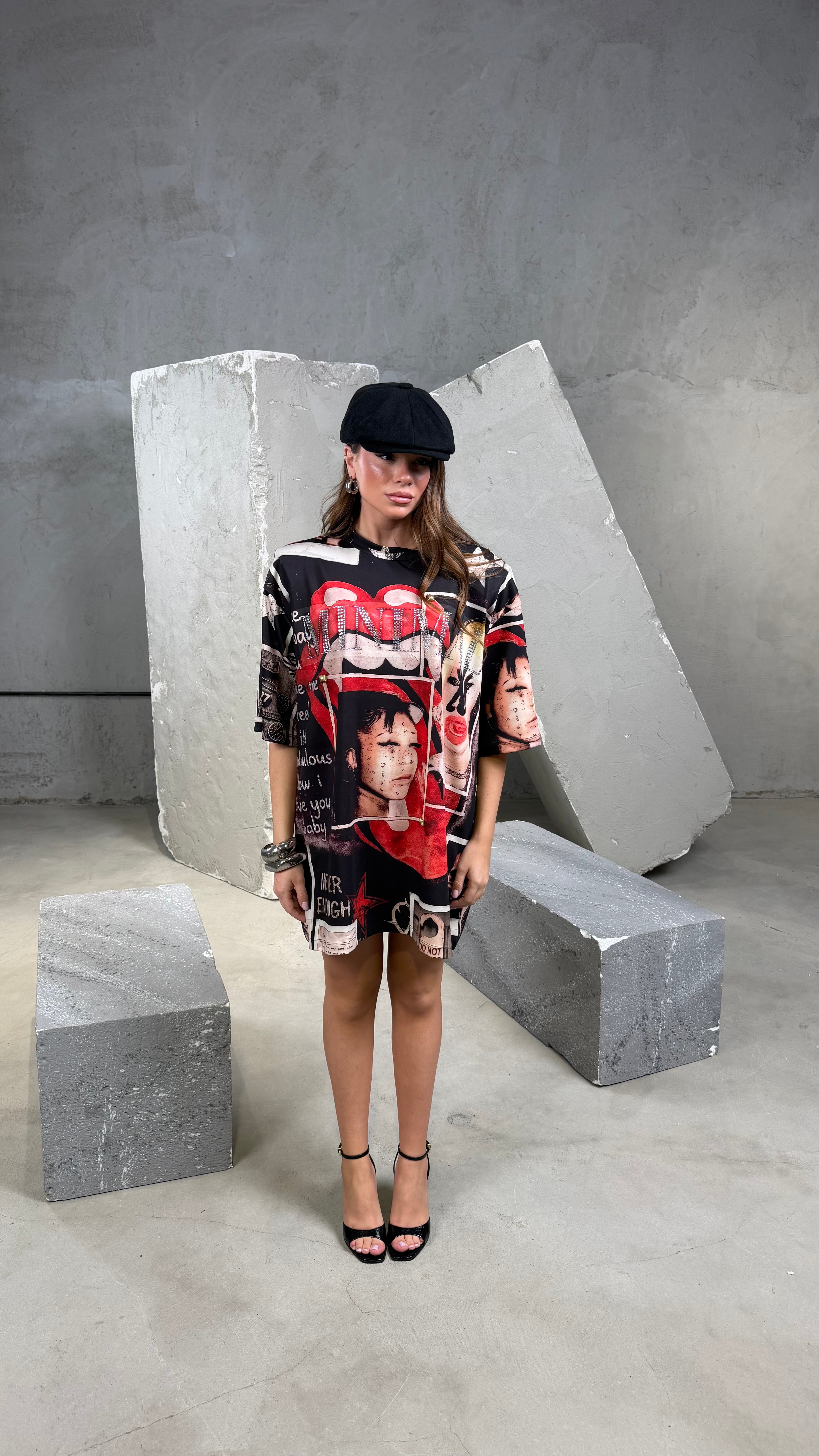 T-shirt Over spalline I love you baby