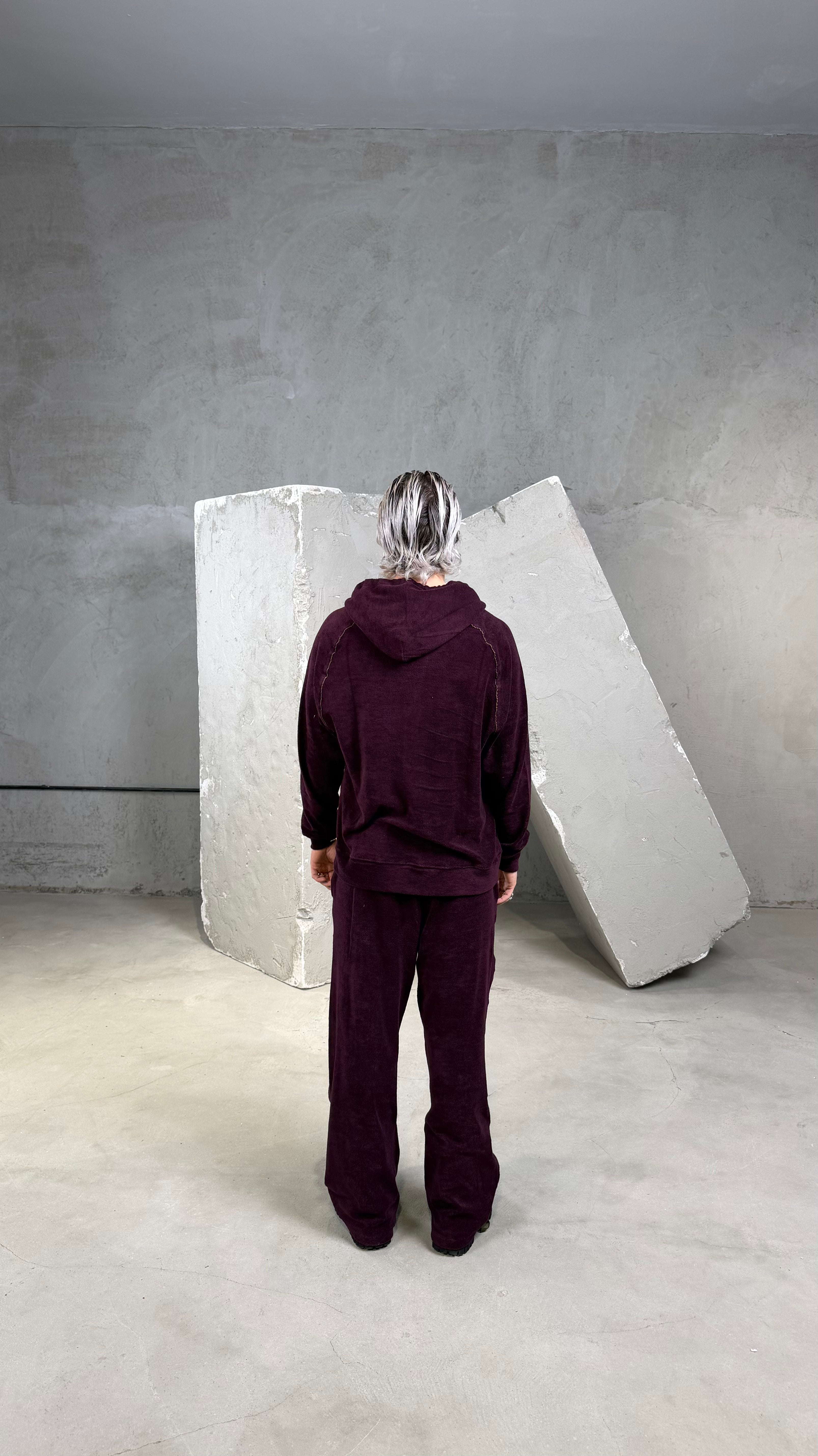 Tuta Velour con ricami Bordeaux