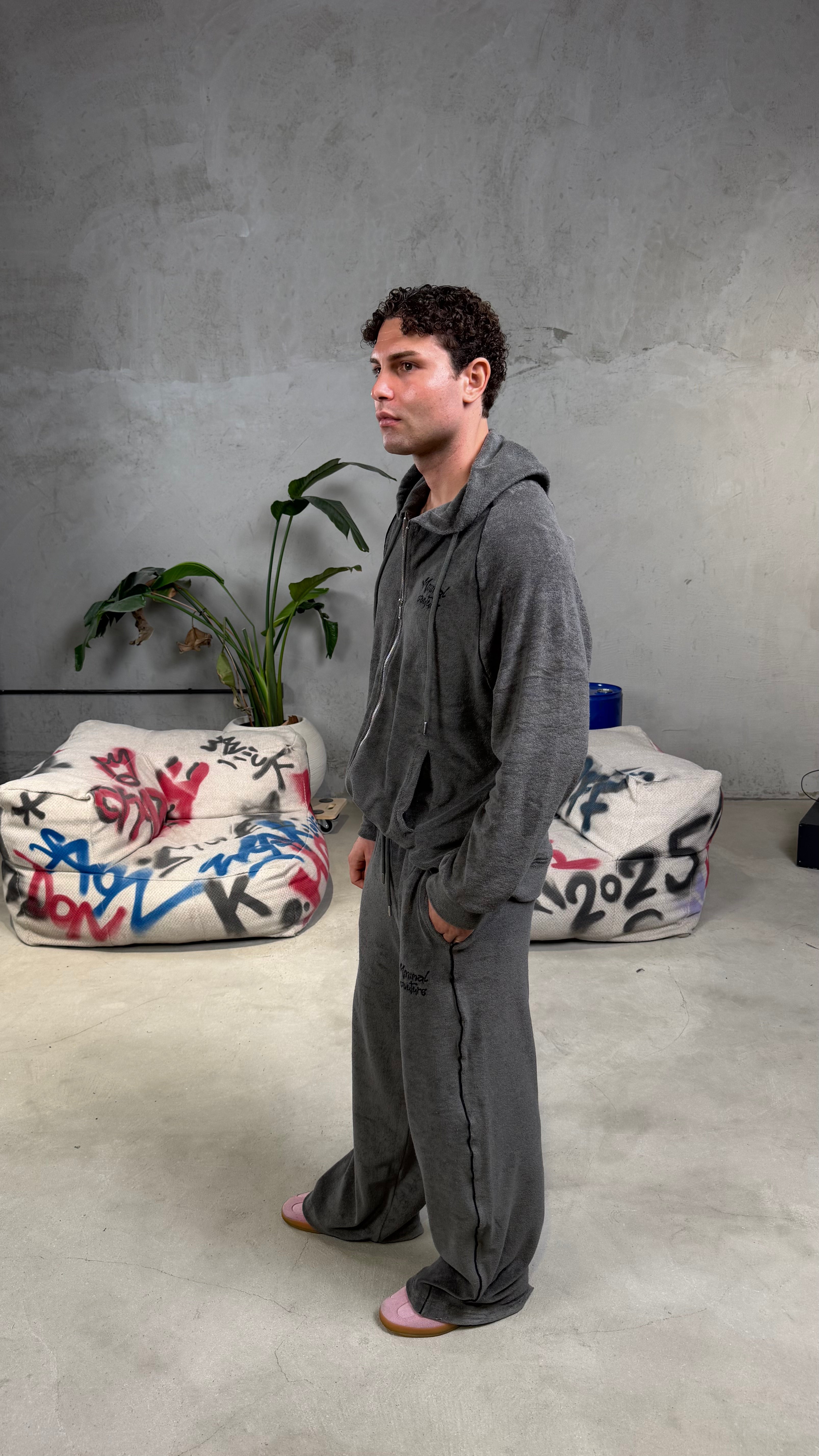 Tuta Velour con ricami Grey