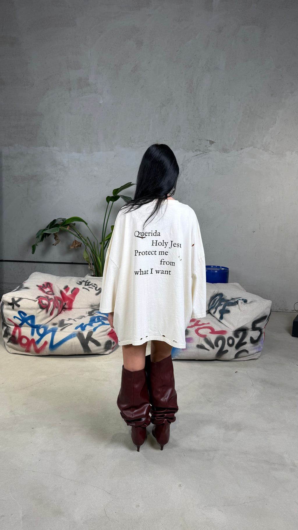 T-shirt stampa fronte/retro Jesus Cream