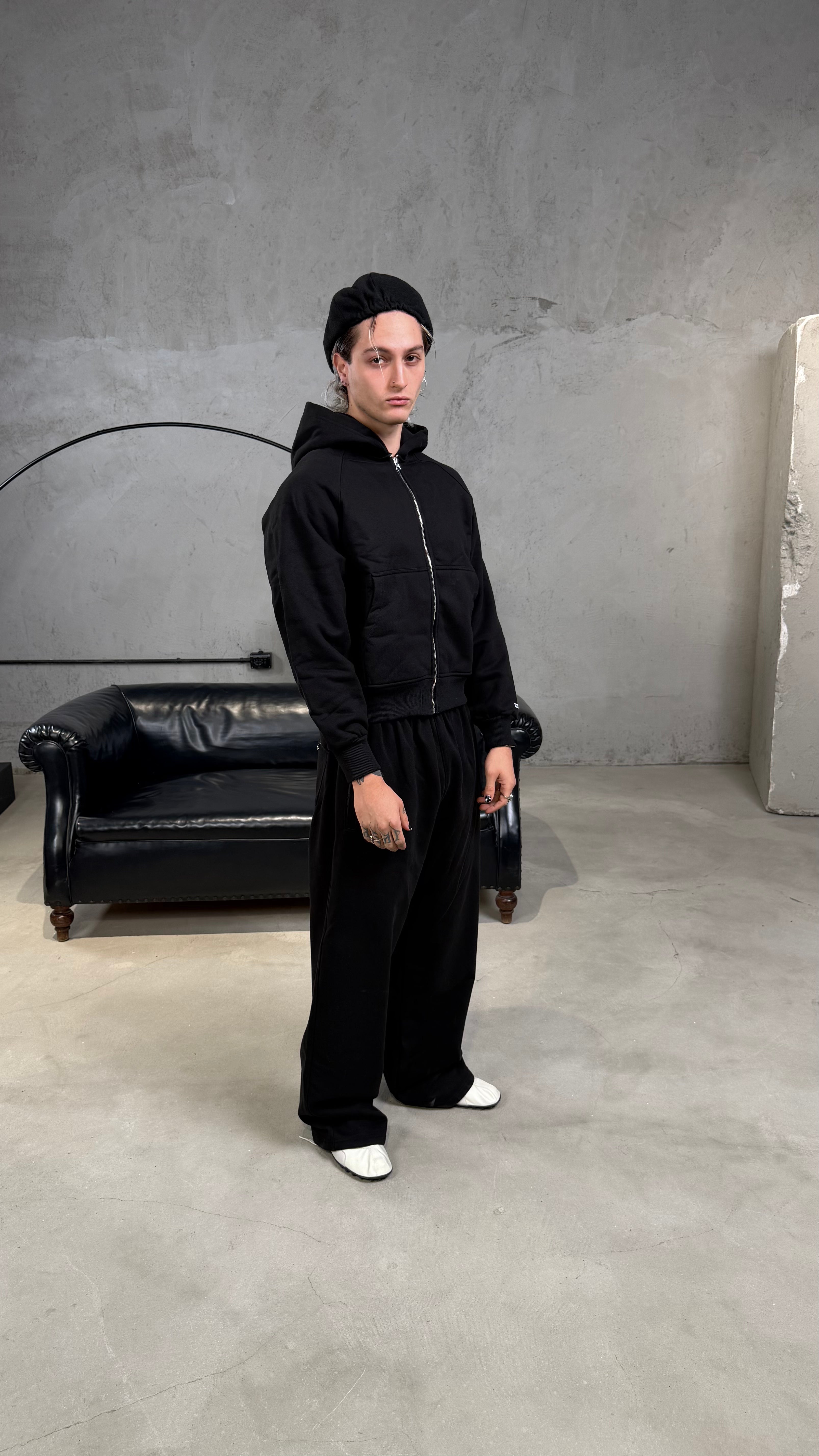 Felpa zip tracksuit tex premium Black