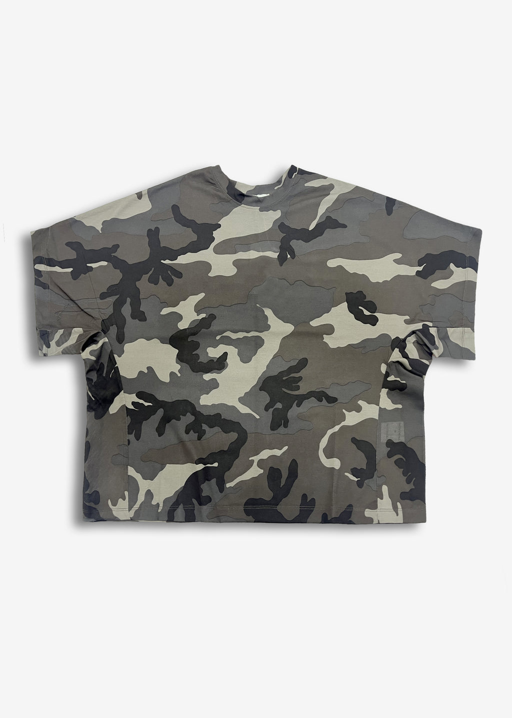 T-shirt crop over Camo Black