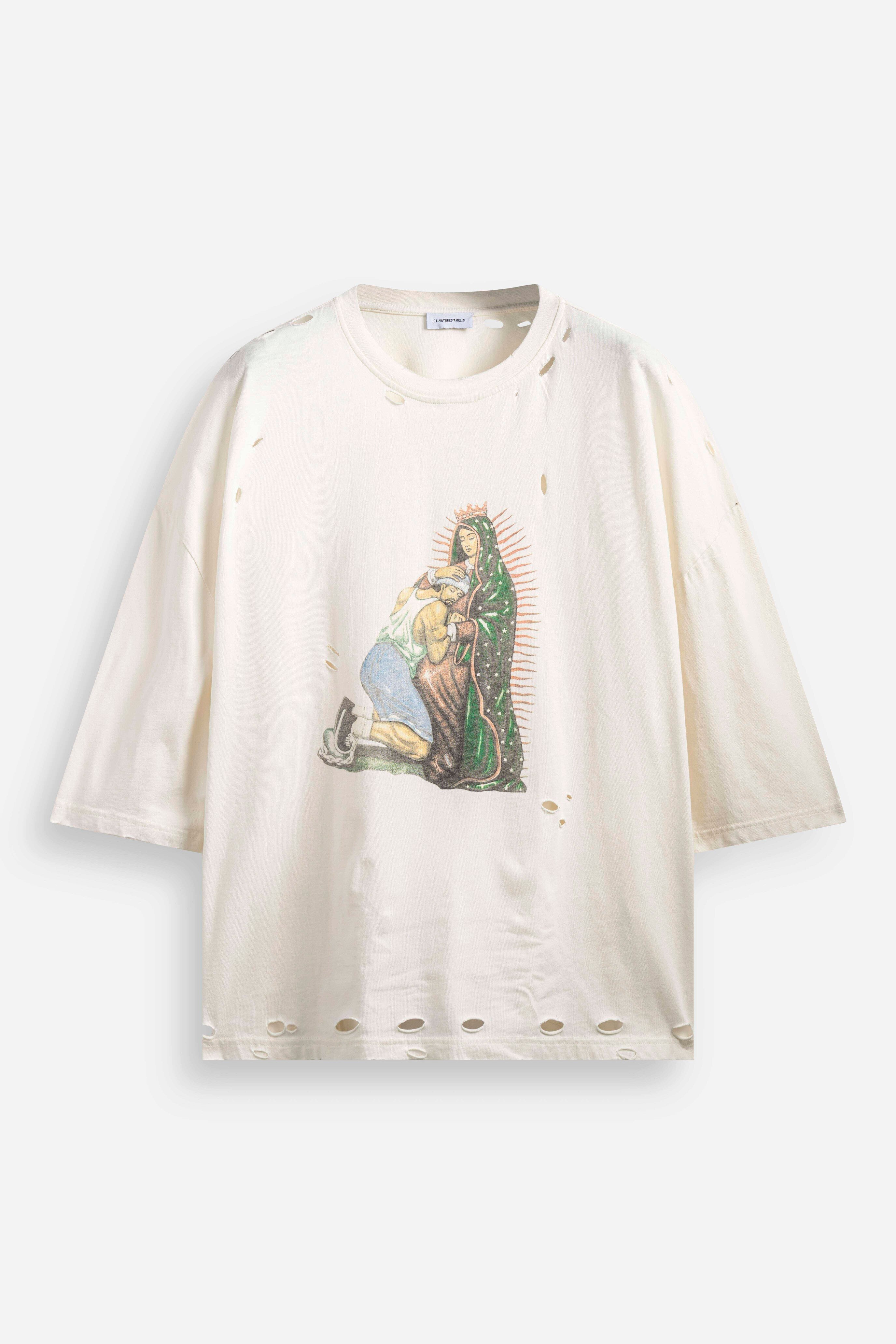 T-shirt stampata Cream
