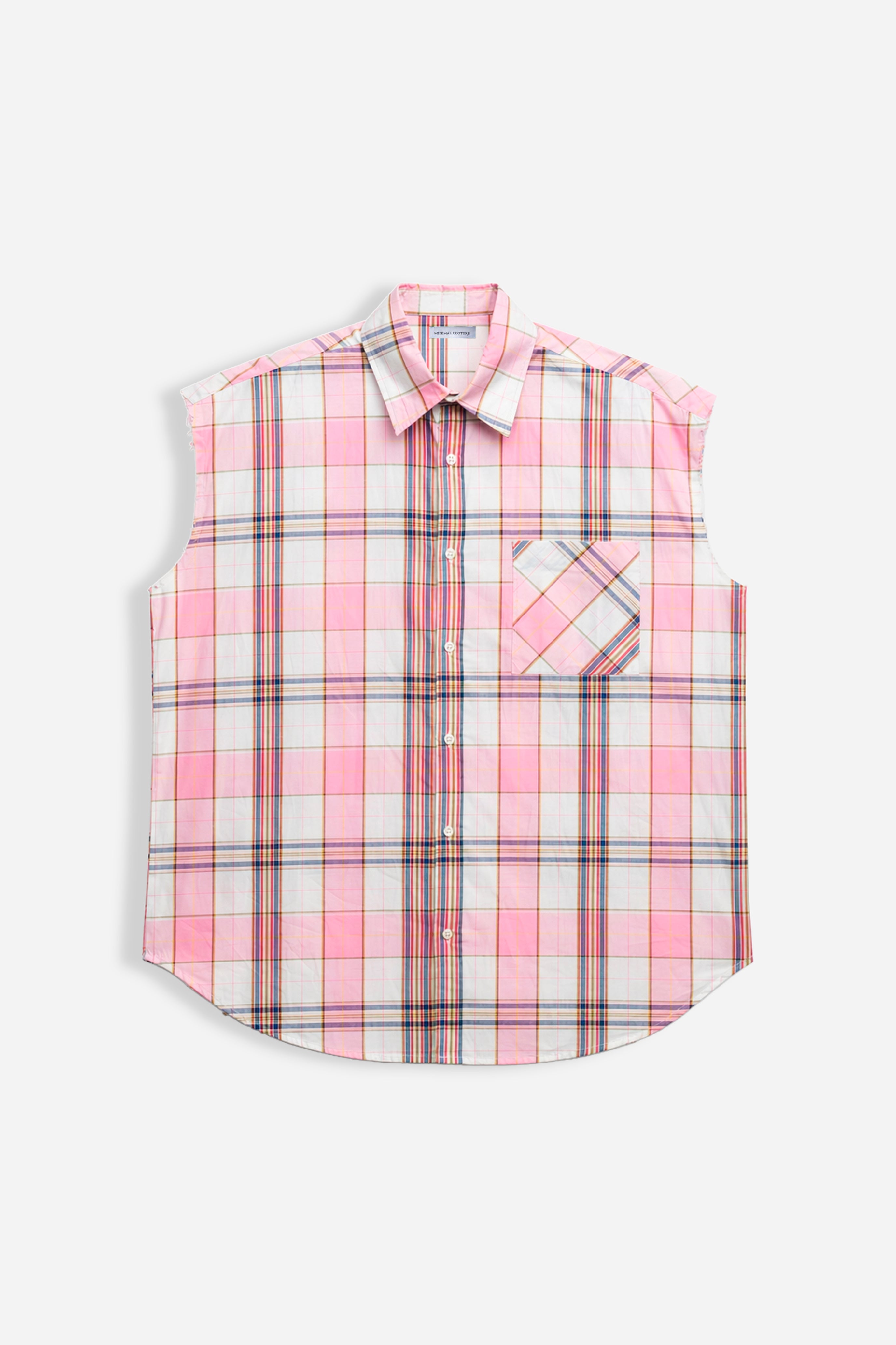 Camicia smanicata Quadri Pink