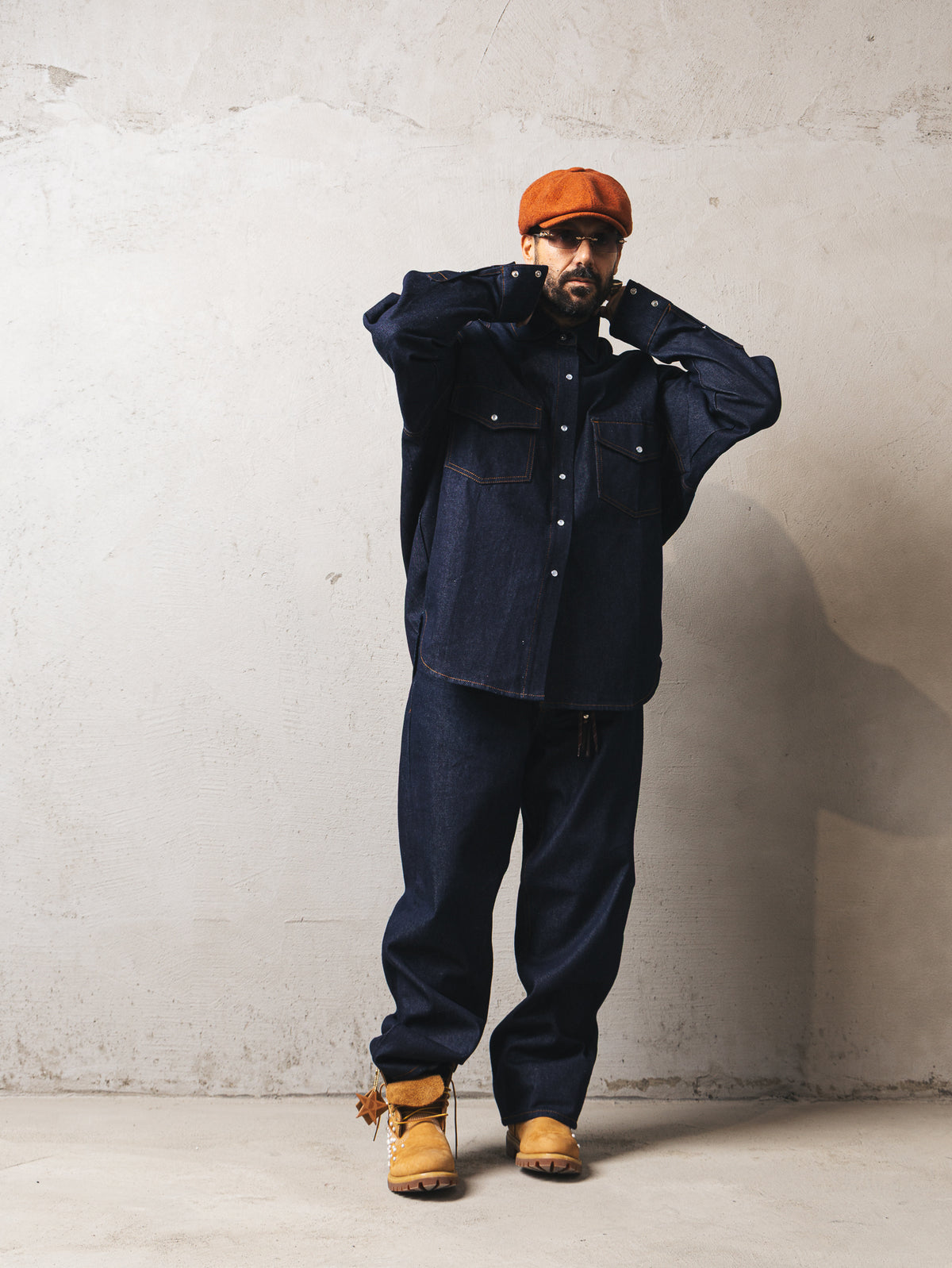 Maxishirt in denim Blue