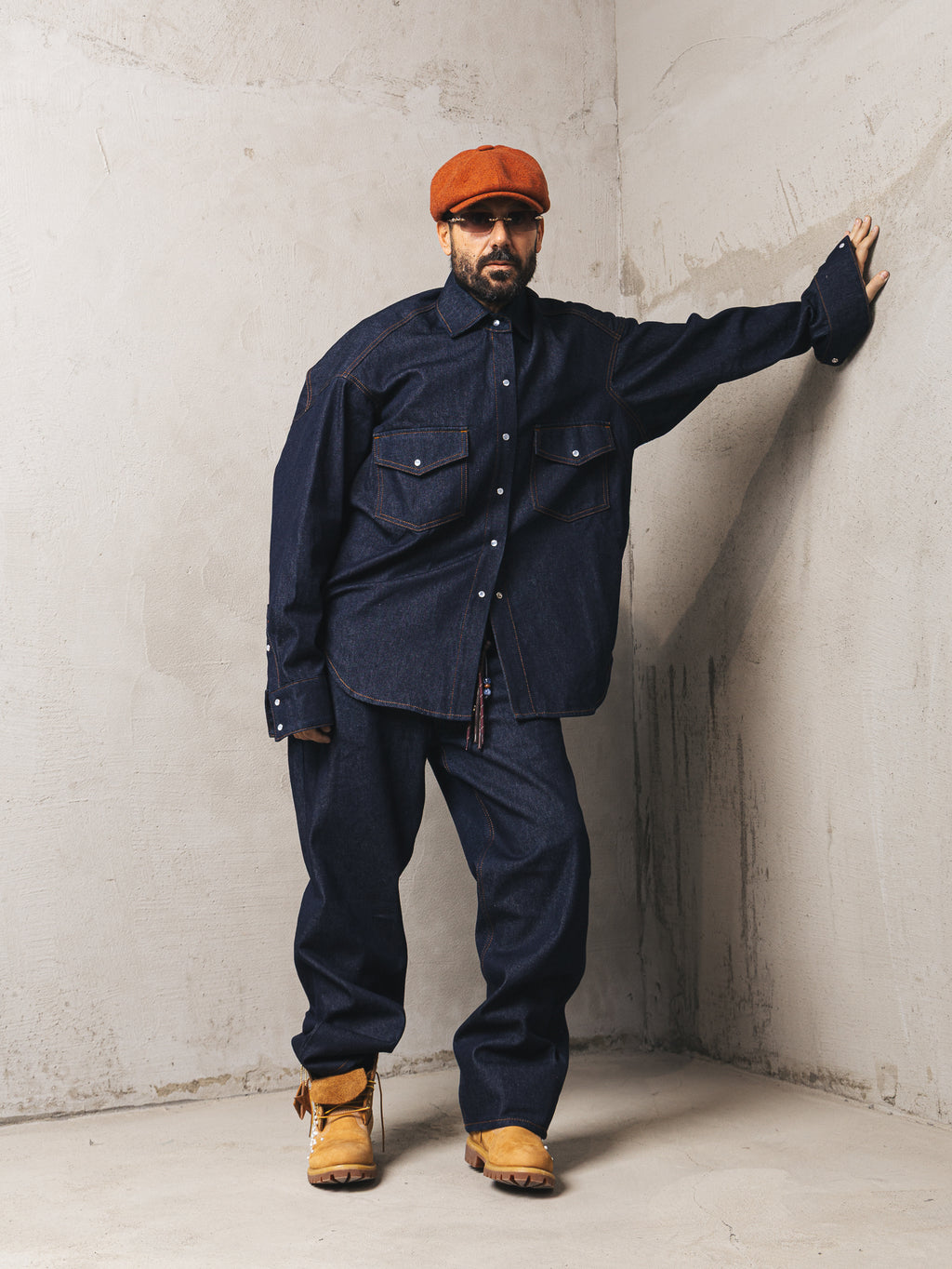 Maxishirt in denim Blue