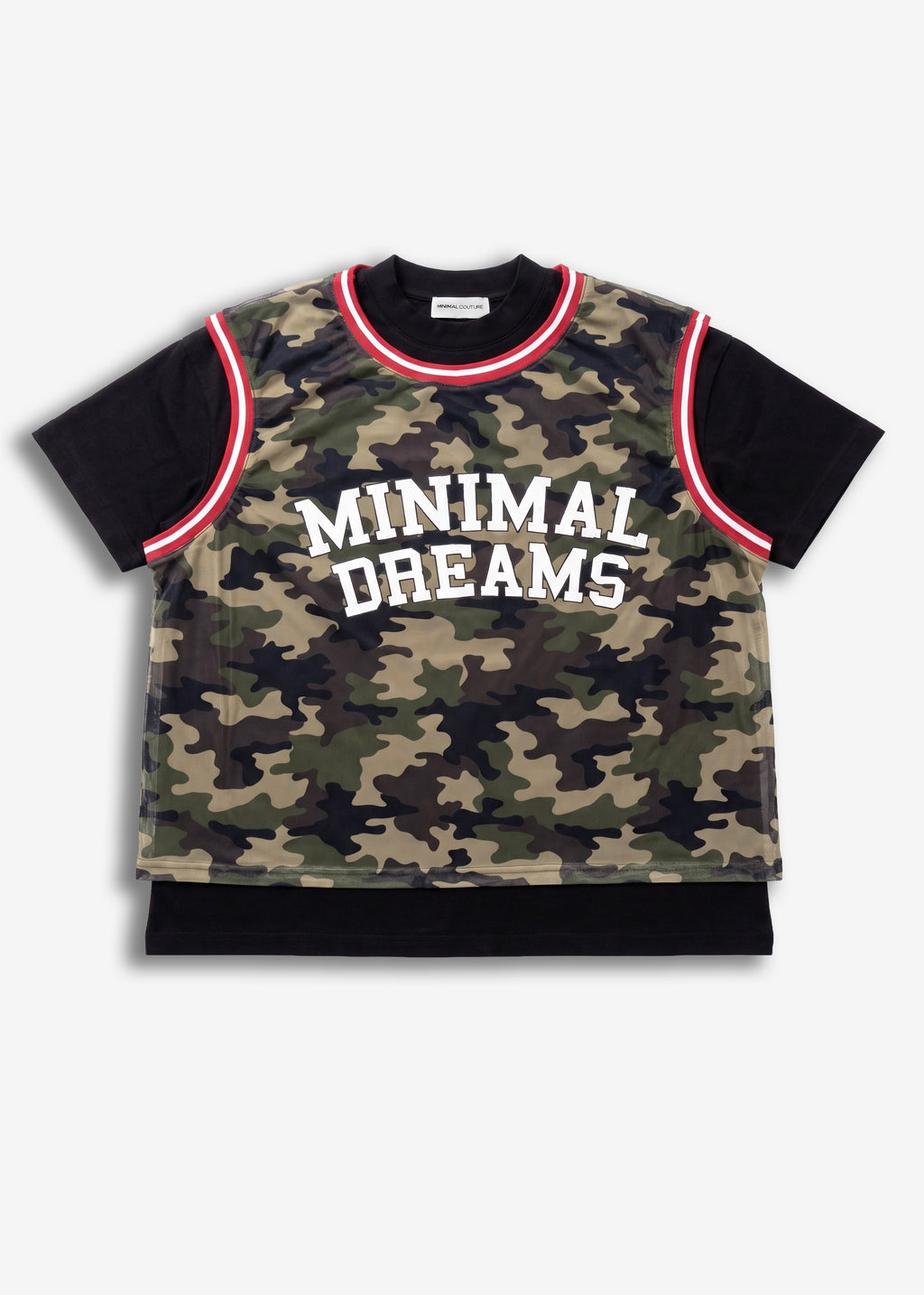 T-shirt con canotta camo e stampa Dream Black