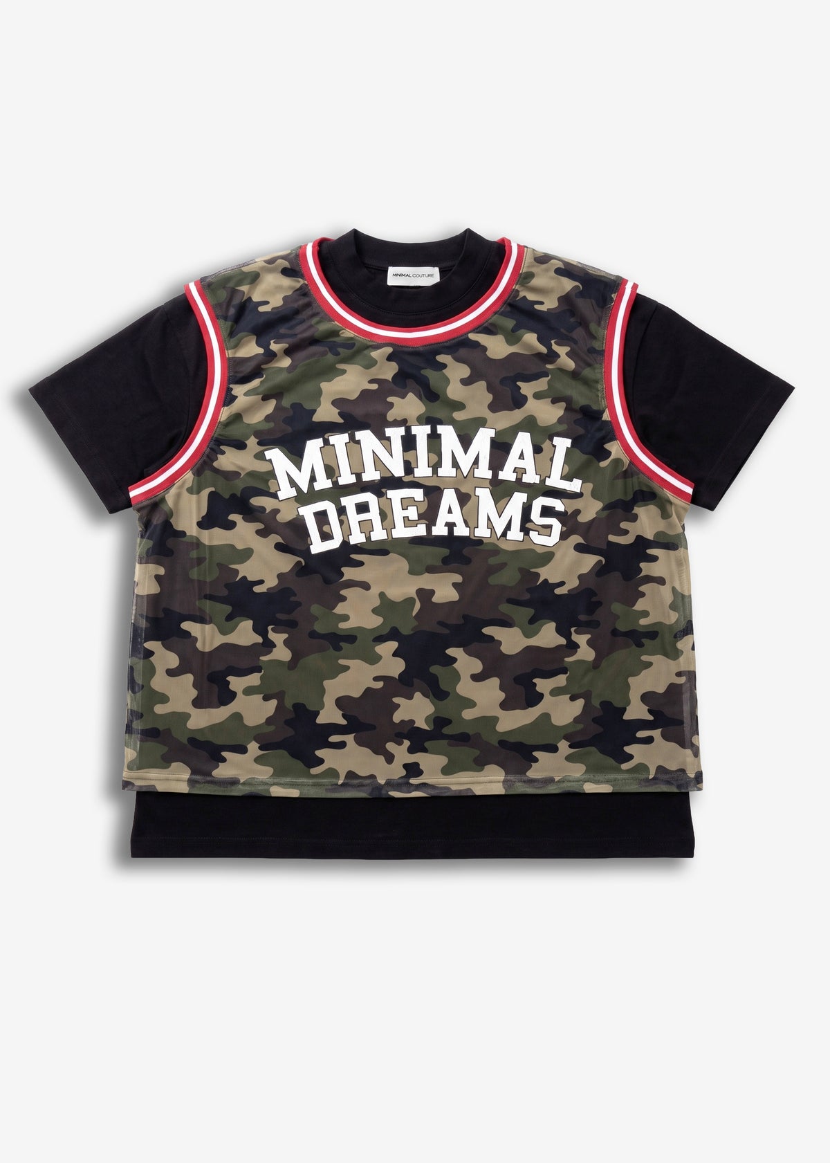 T-shirt con canotta camo e stampa Dream Black