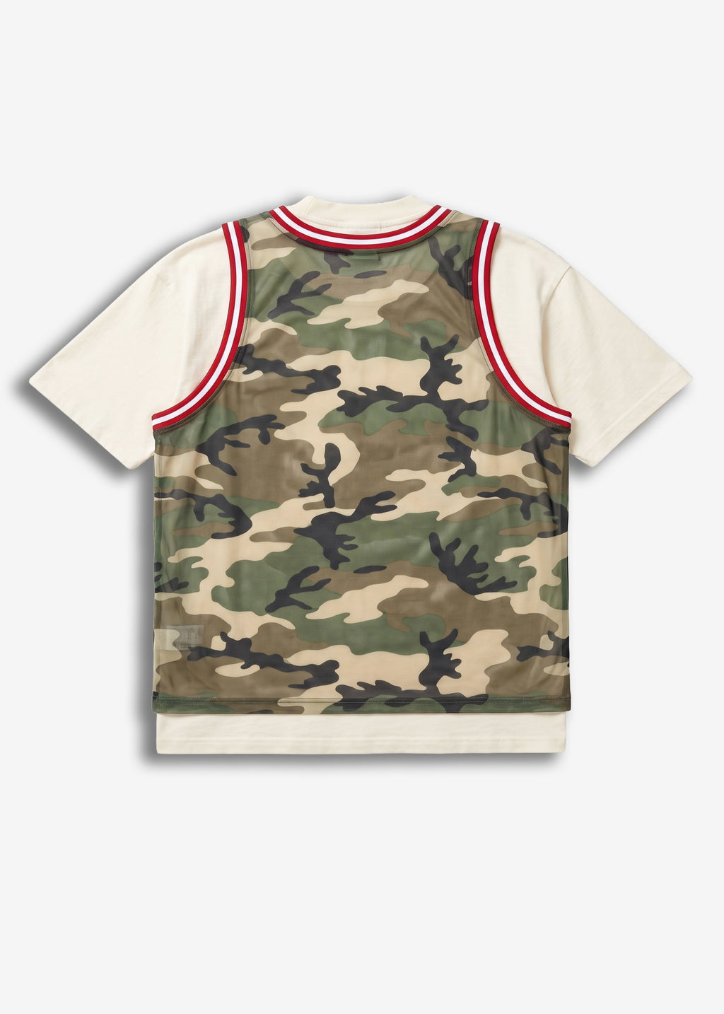 T-shirt con canotta camo e stampa Dream White