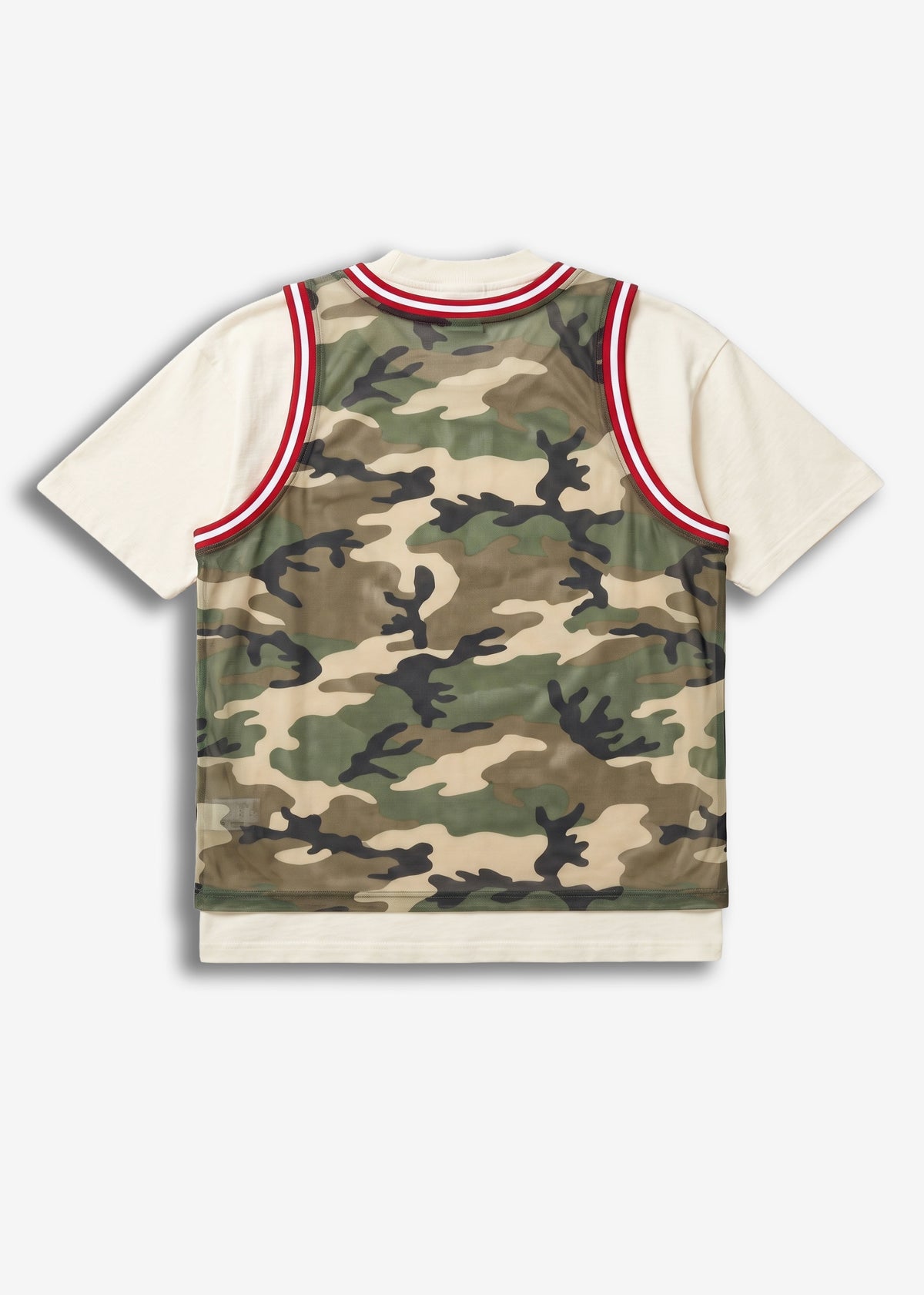 T-shirt con canotta camo e stampa Dream White