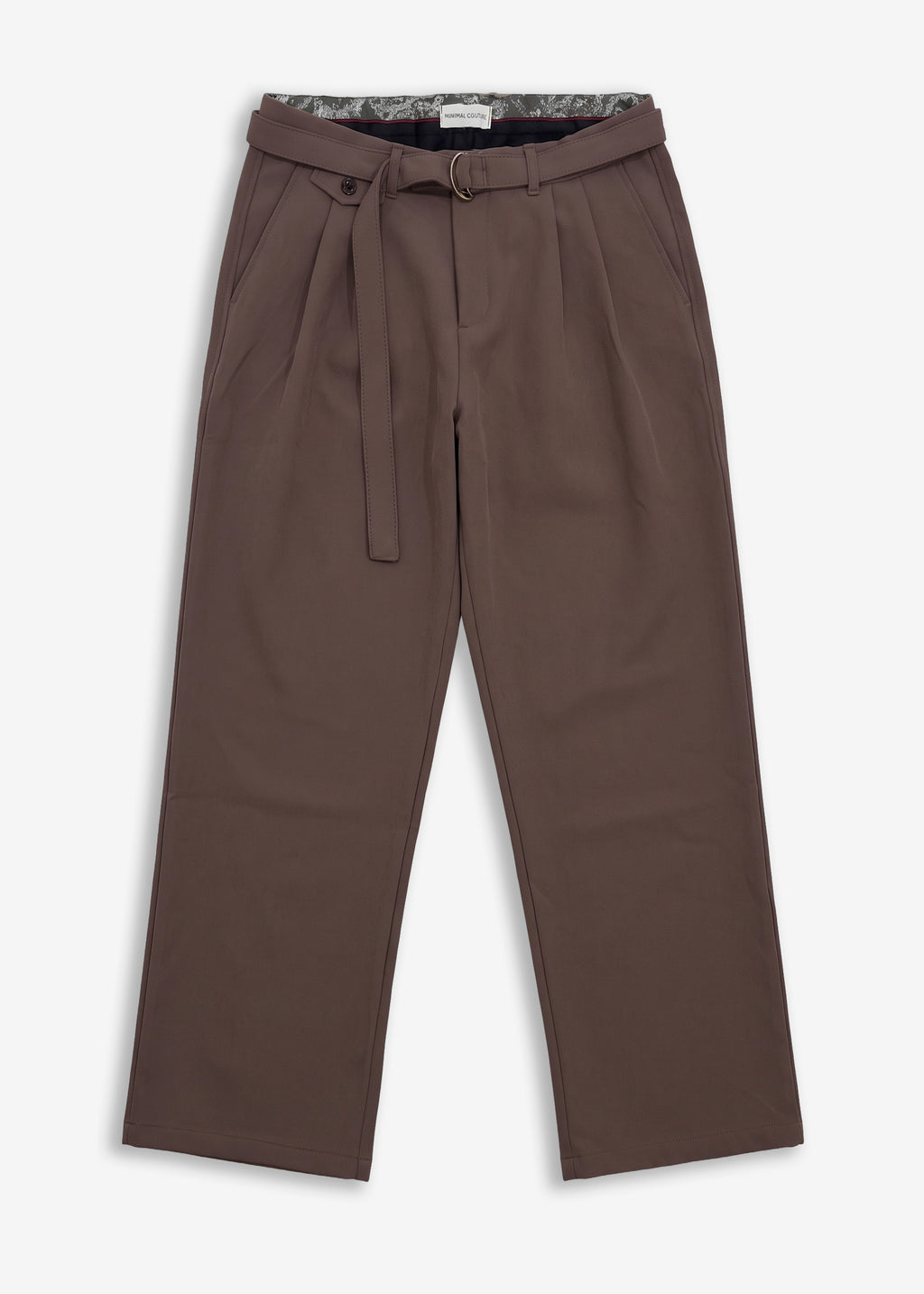 Pantalone classico sartoriale con cinturino Brown