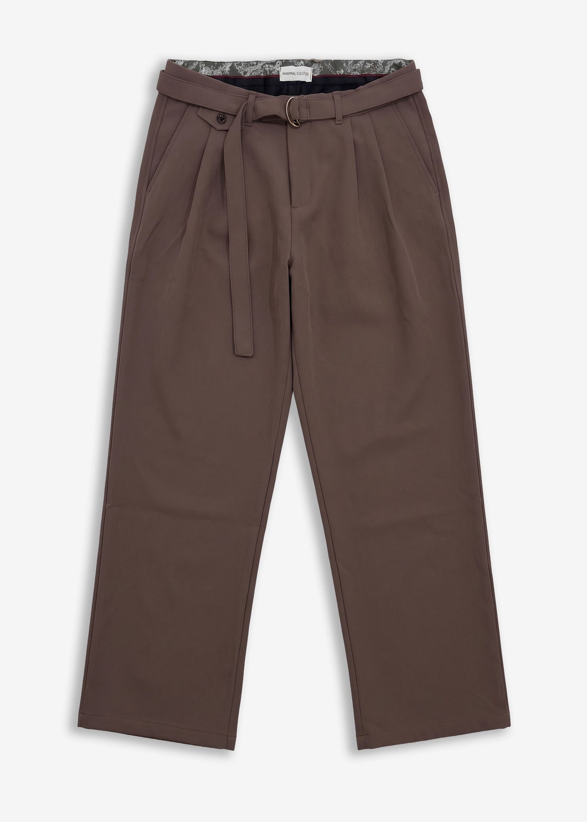 Pantalone classico sartoriale con cinturino Brown