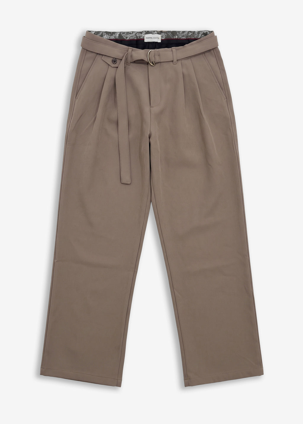 Pantalone classico sartoriale con cinturino Beige