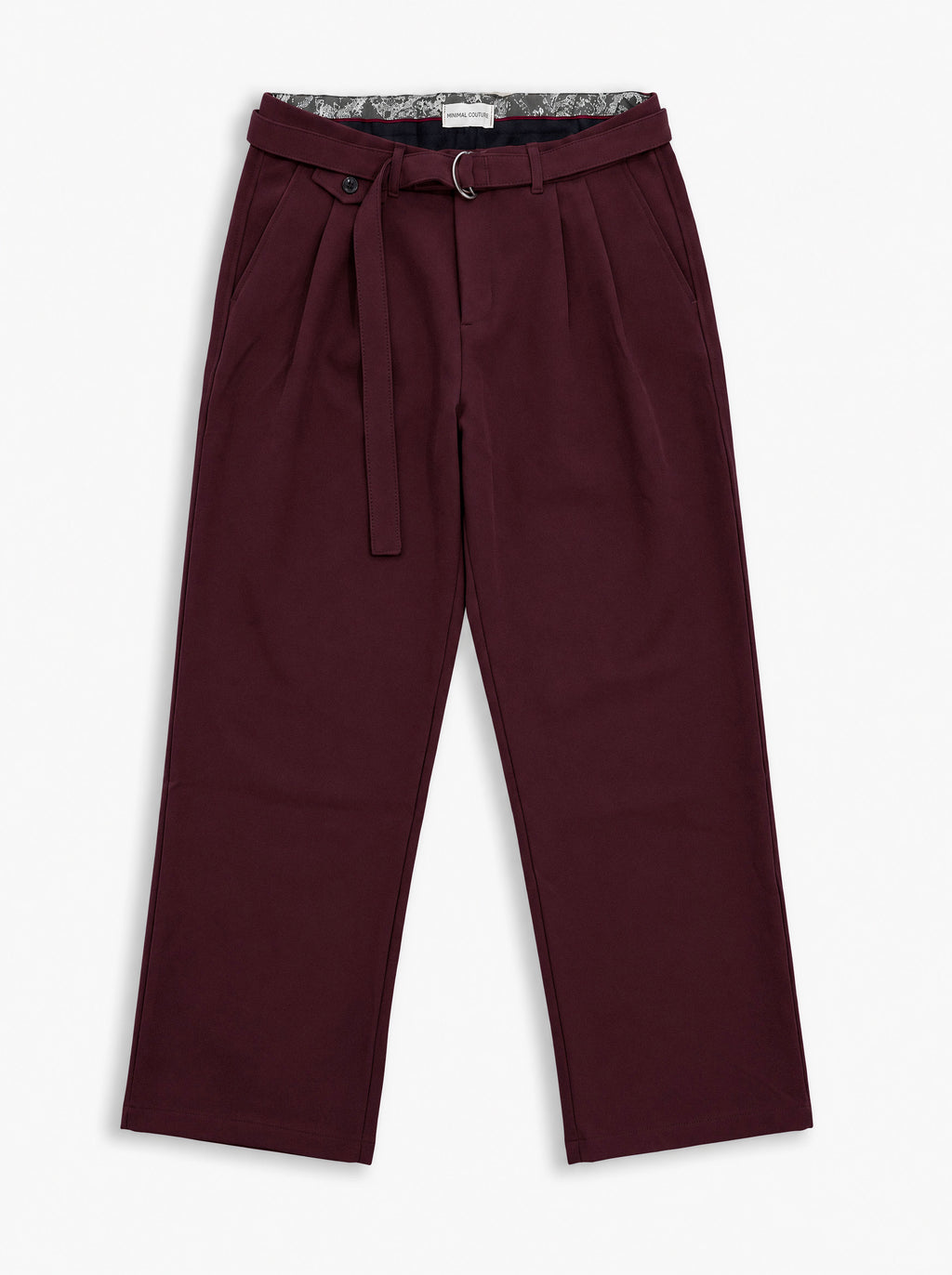 Pantalone classico sartoriale con cinturino Bordeaux