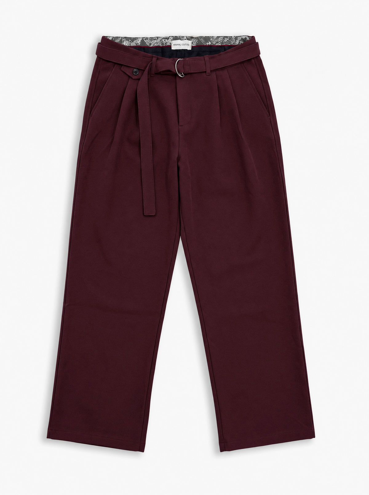 Pantalone classico sartoriale con cinturino Bordeaux