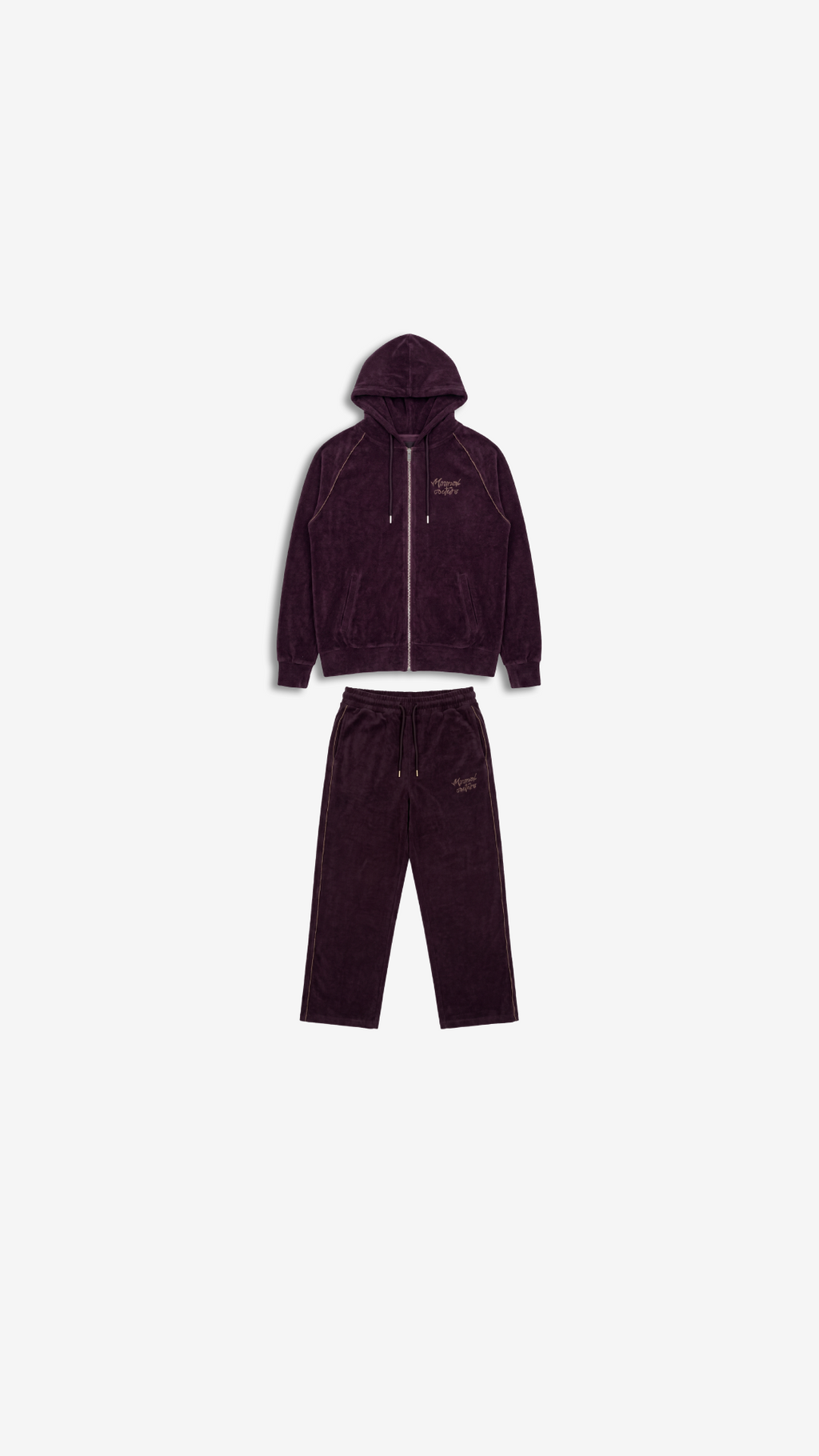 Tuta Velour con ricami Bordeaux