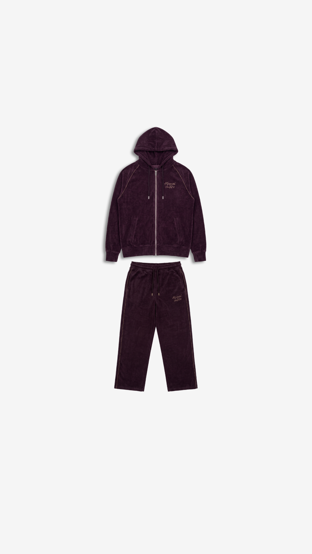 Tuta Velour con ricami Bordeaux