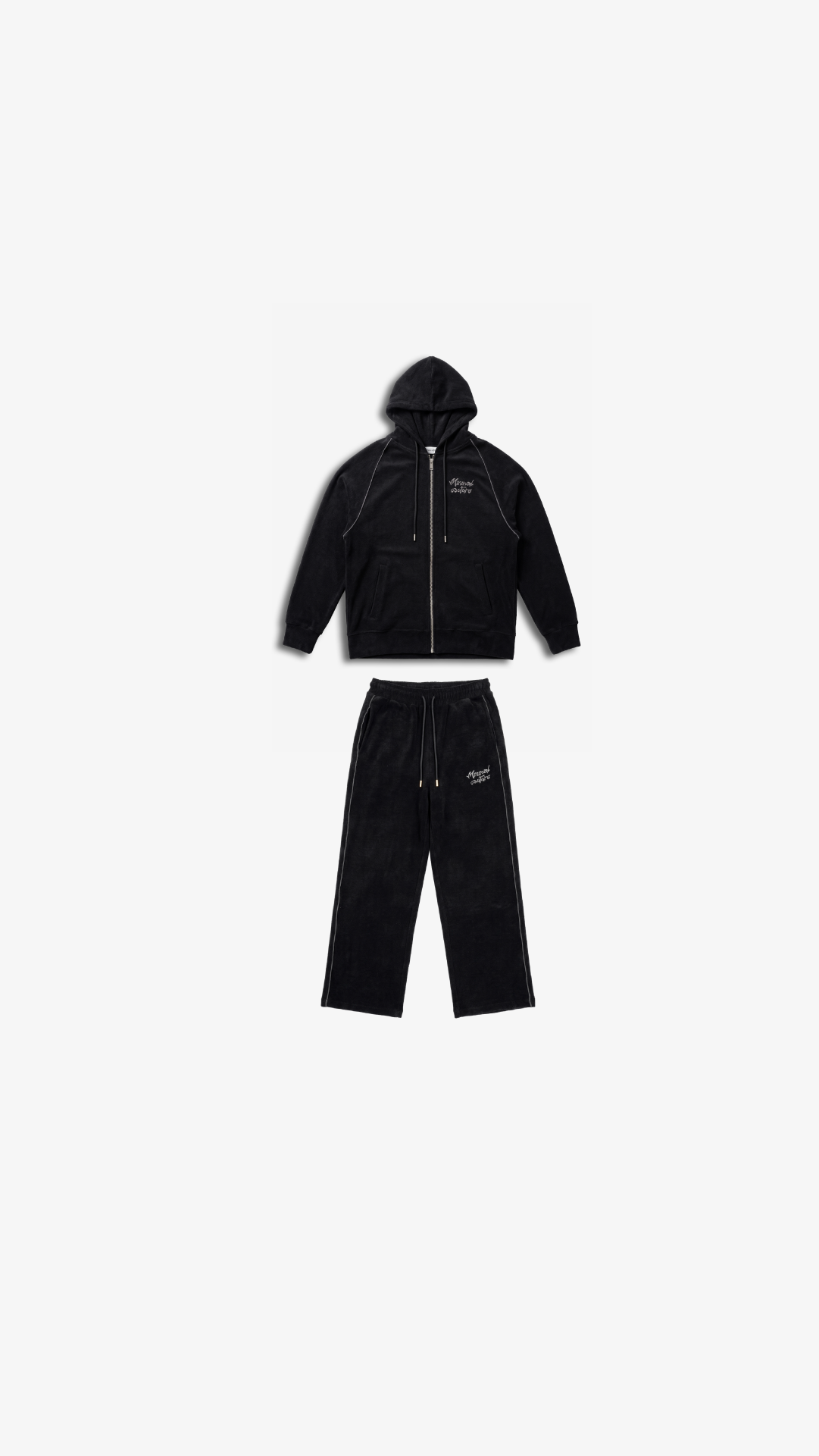 Tuta Velour con ricami Black