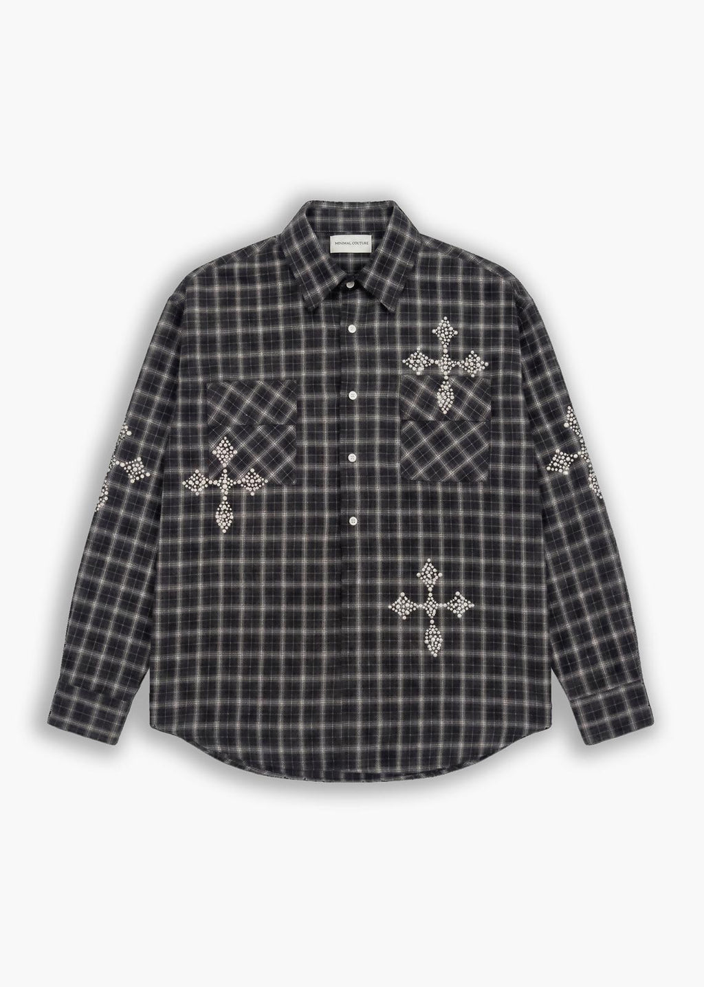 Camicia Fantasia Quadri e borchie Black