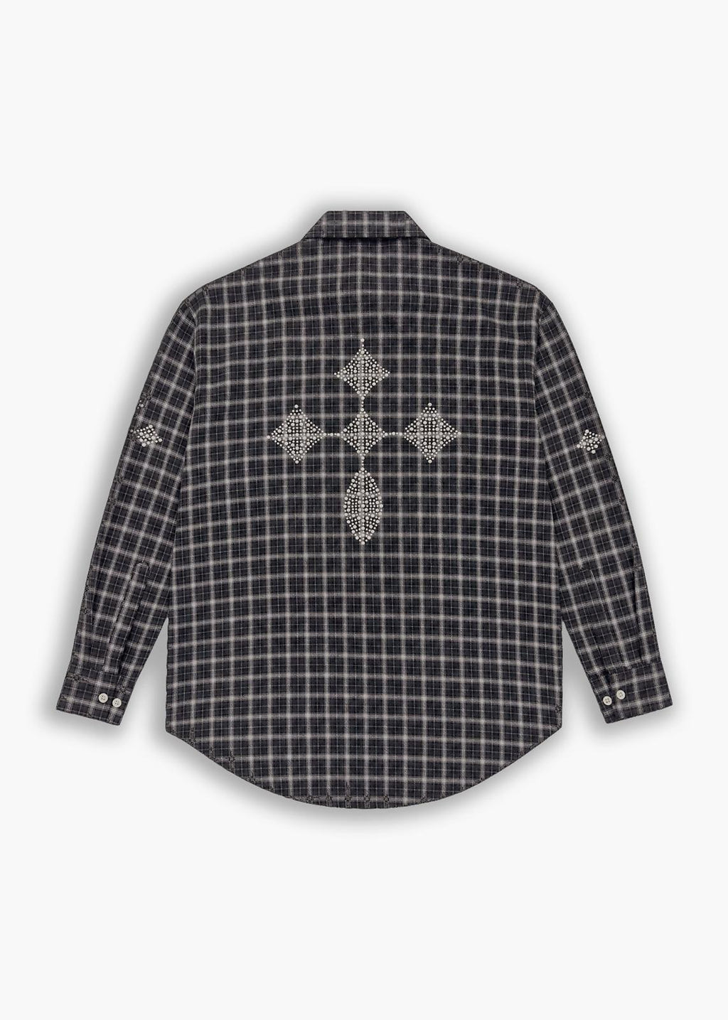 Camicia Fantasia Quadri e borchie Black
