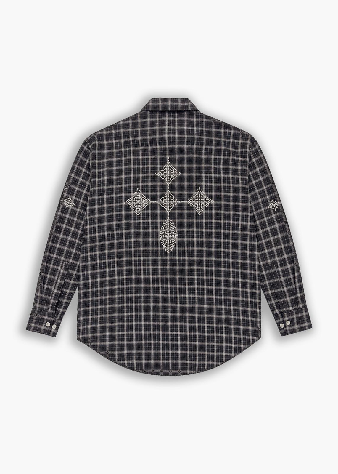 Camicia Fantasia Quadri e borchie Black