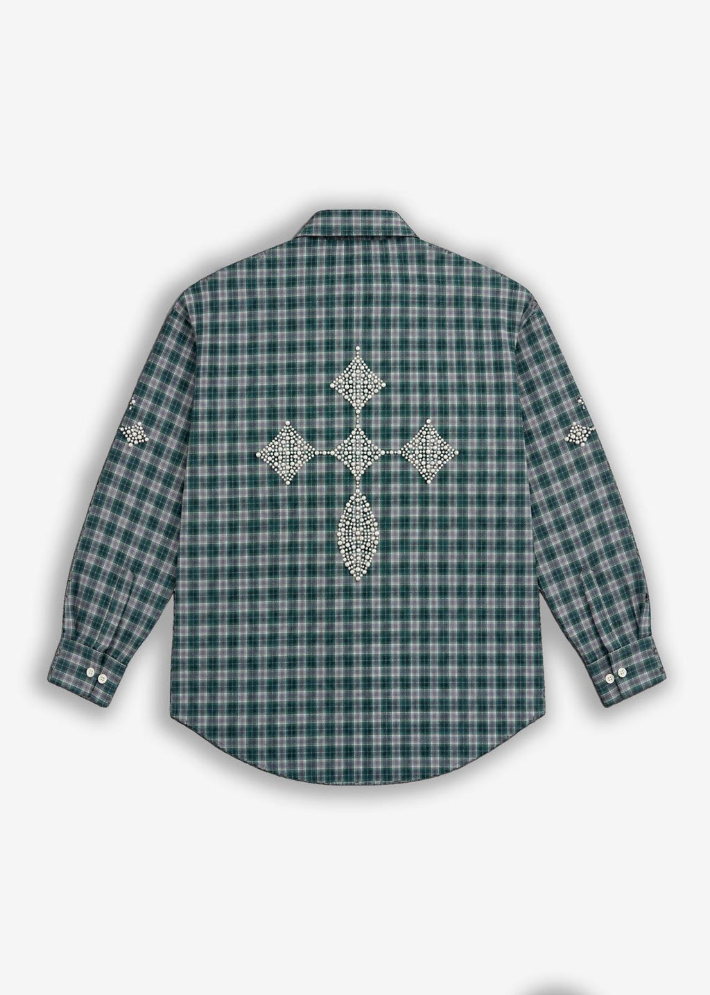 Camicia Fantasia Quadri e borchie Green