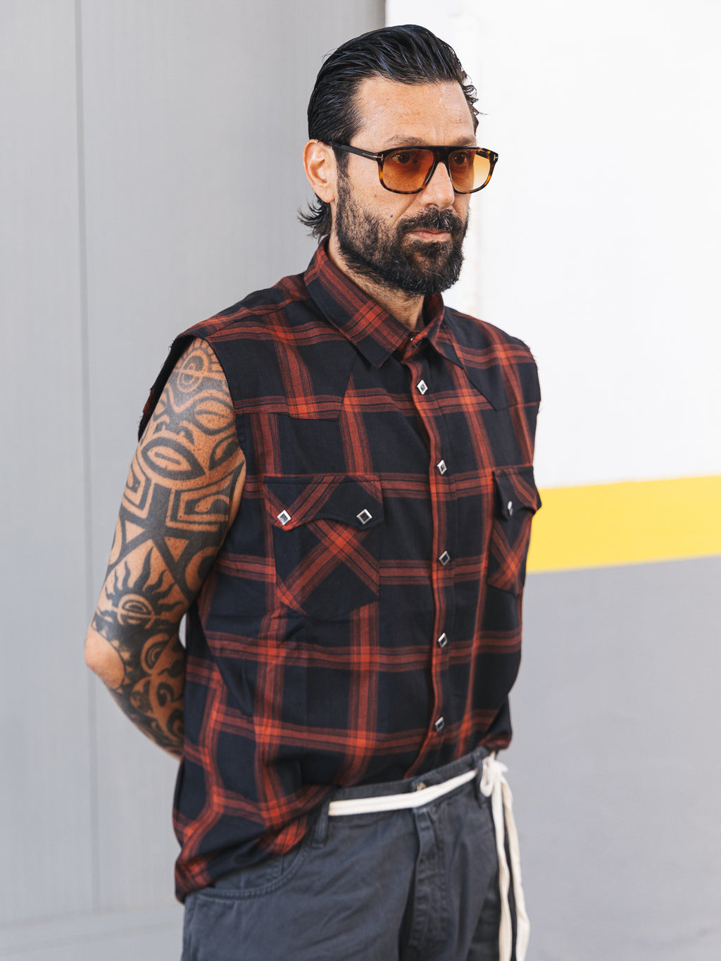 Camicia Smanicata country Black