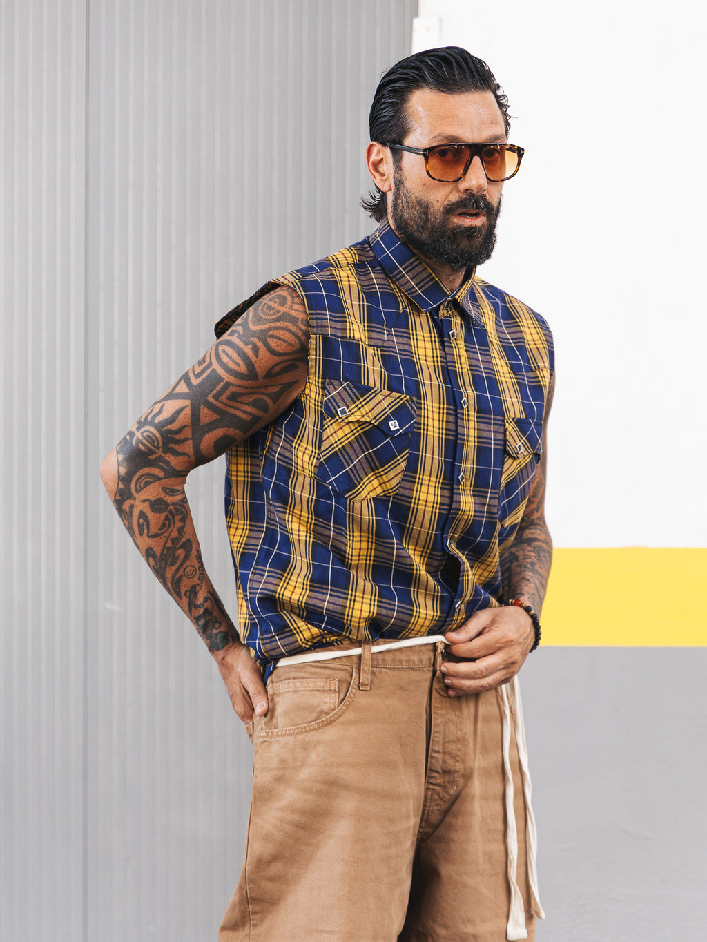 Camicia Smanicata country Yellow