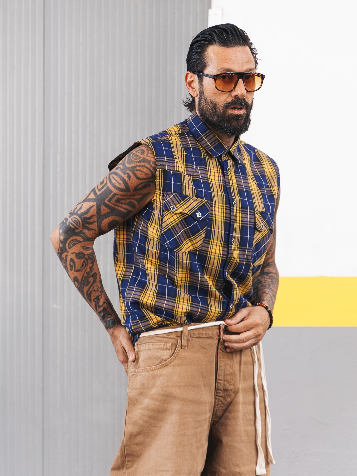 Camicia Smanicata country Yellow